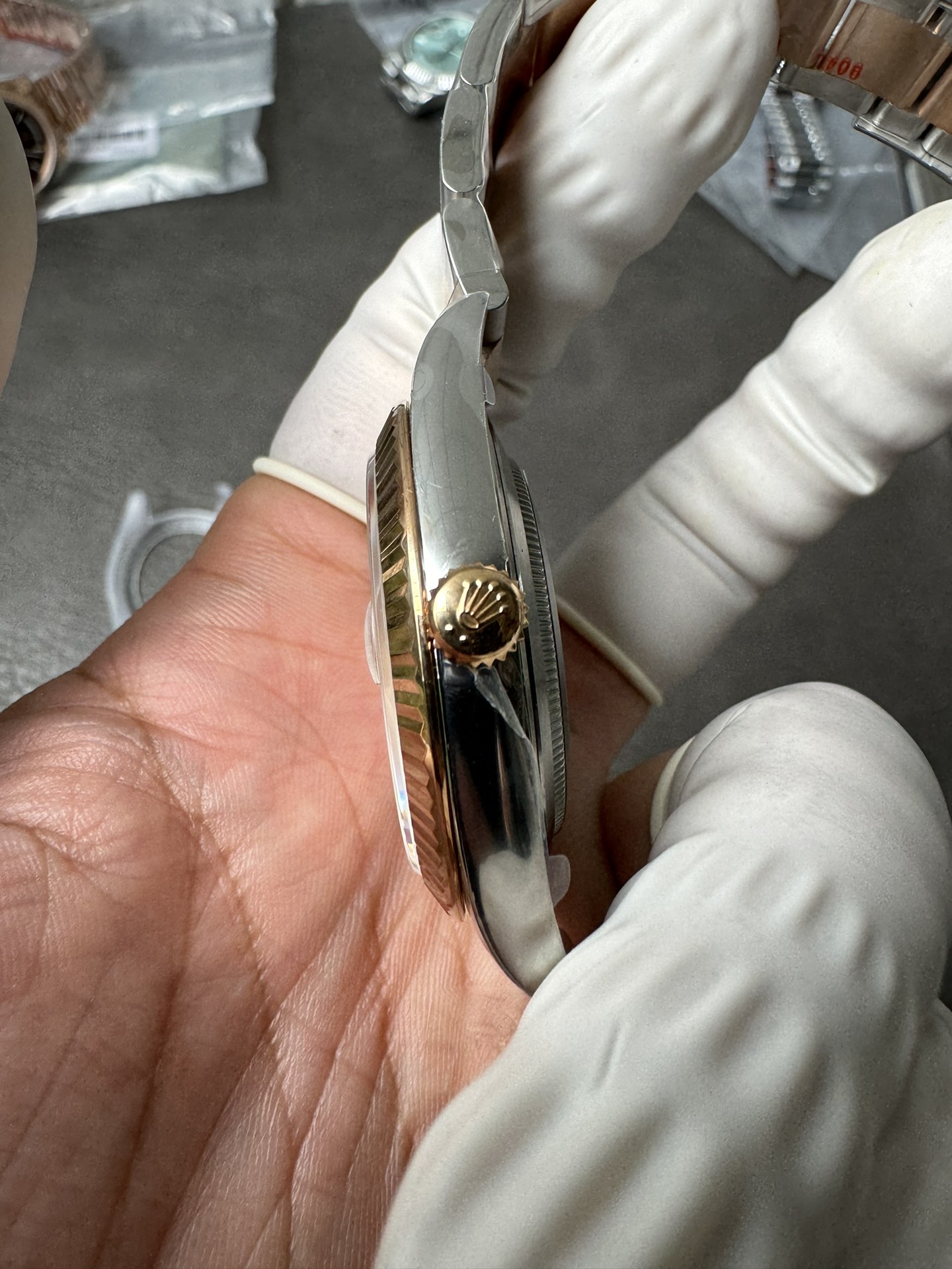 Super Clone Rolex 1:1 Datejust 41mm 126331 3235 Movement – Champagne Diamond Dial & Two-Tone Oyster Bracelet