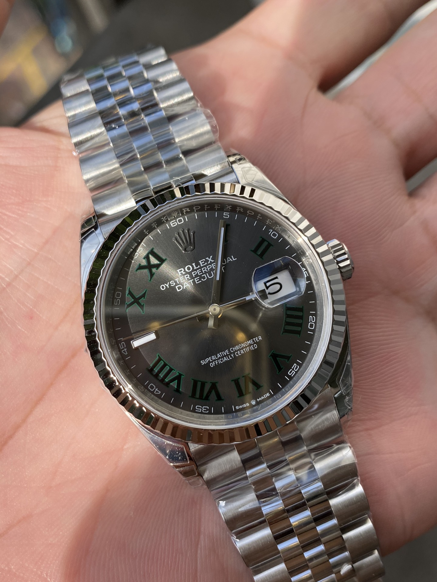 Super Clone Rolex 1:1 Datejust 36mm Olive Green Roman Dial Jubilee Bracelet – 3235 Movement