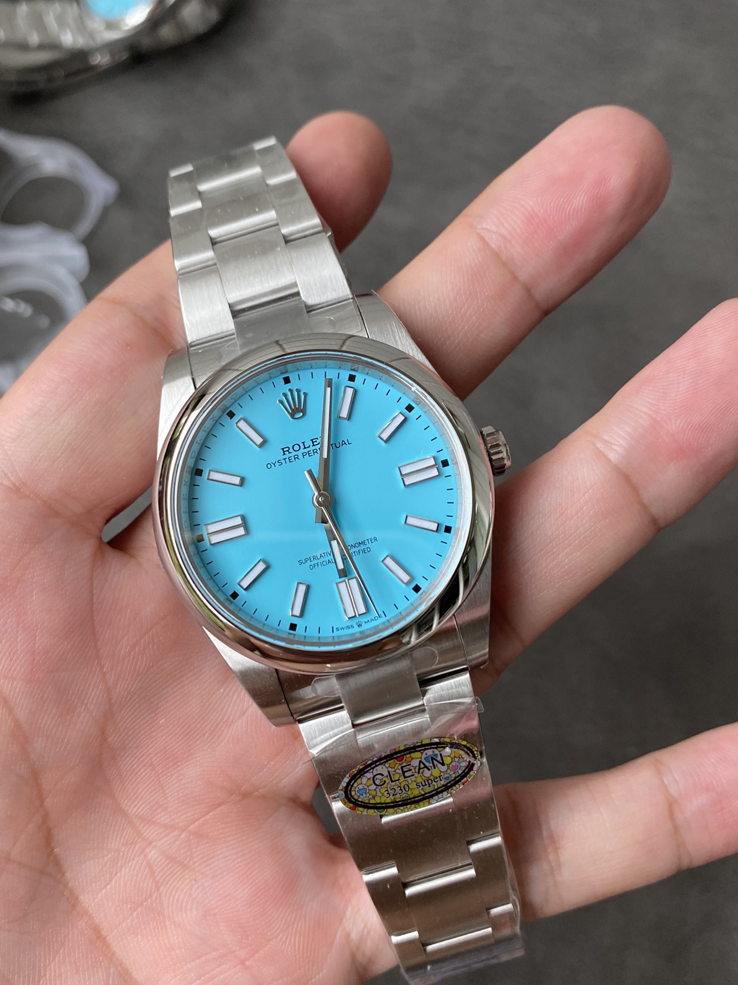 Super Clone Rolex 1:1 Oyster Perpetual 41mm Tiffany Blue Dial – 3230 Movement
