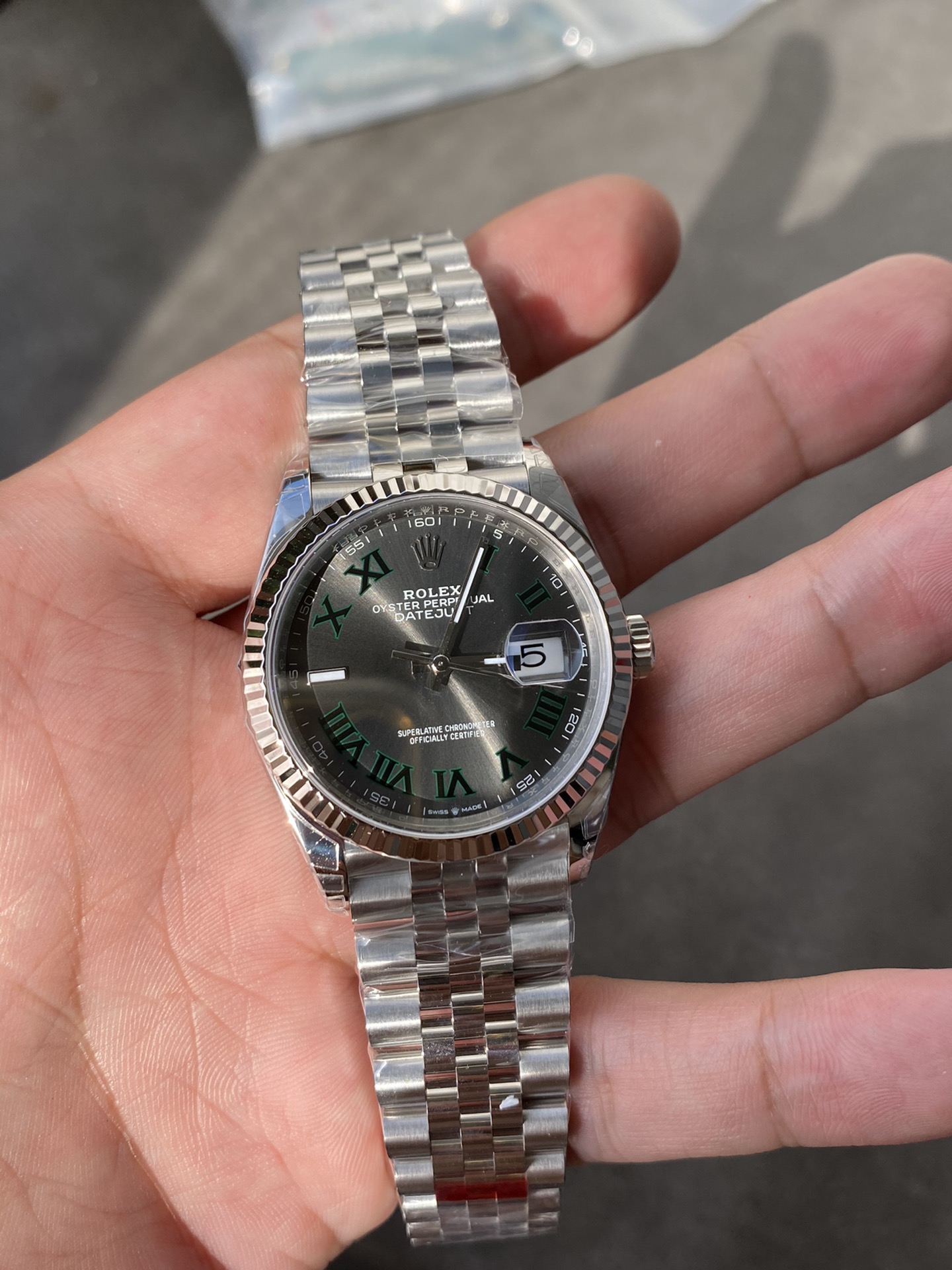 Super Clone Rolex 1:1 Datejust 36mm Olive Green Roman Dial Jubilee Bracelet – 3235 Movement