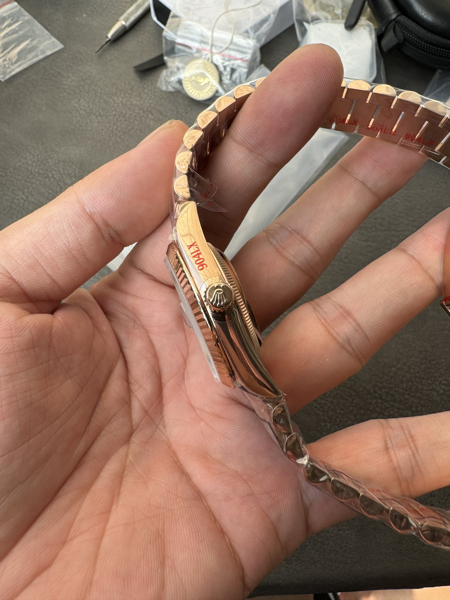 Super Clone Rolex Day-Date 36 | Ice Blue Dial & Rose Gold President Style – 1:1 Perfection