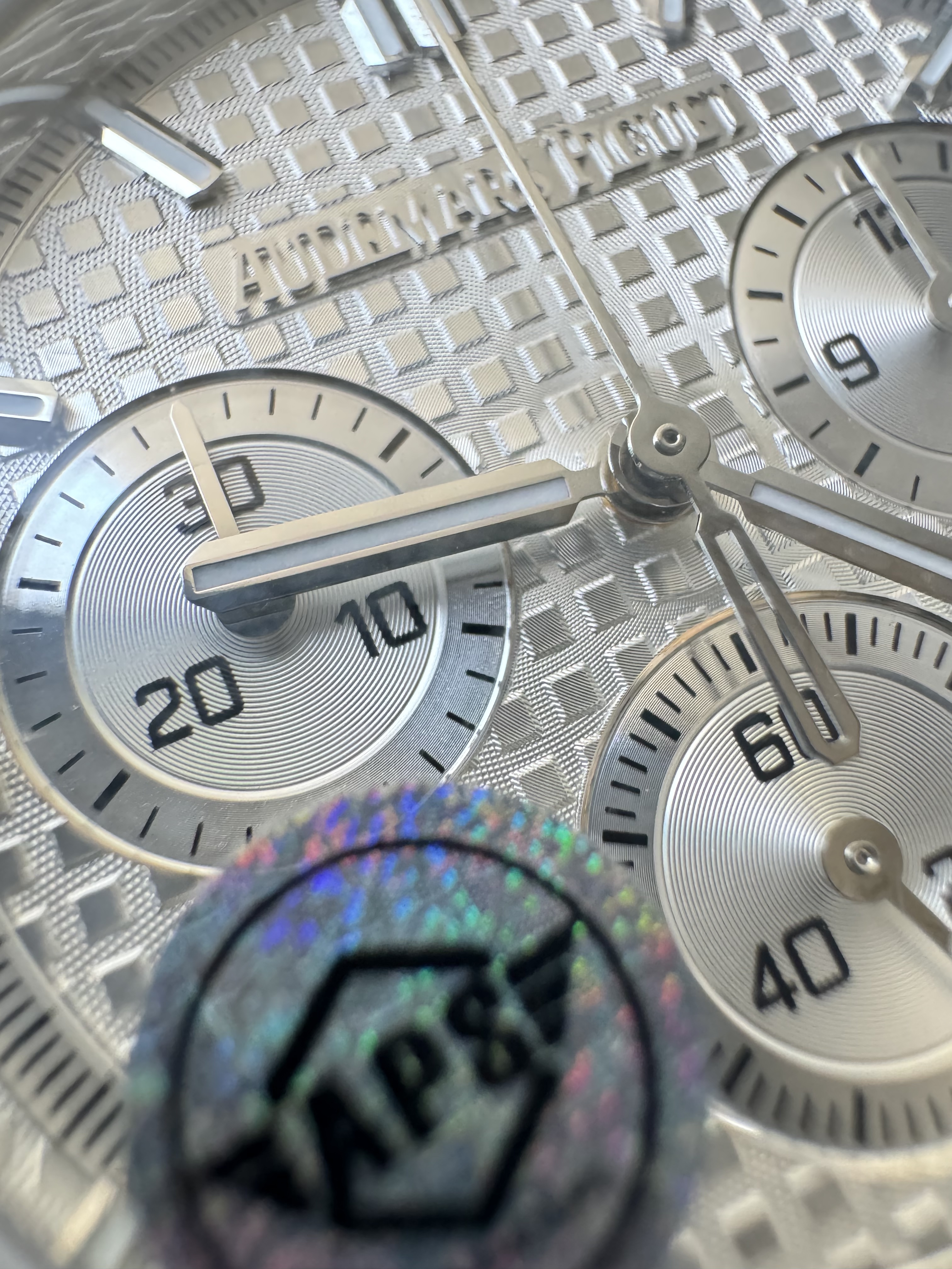 Super Clone Audemars Piguet 1:1 Royal Oak Chronograph 26240ST Watches – 41mm Steel with Silver “Grande Tapisserie” Dial