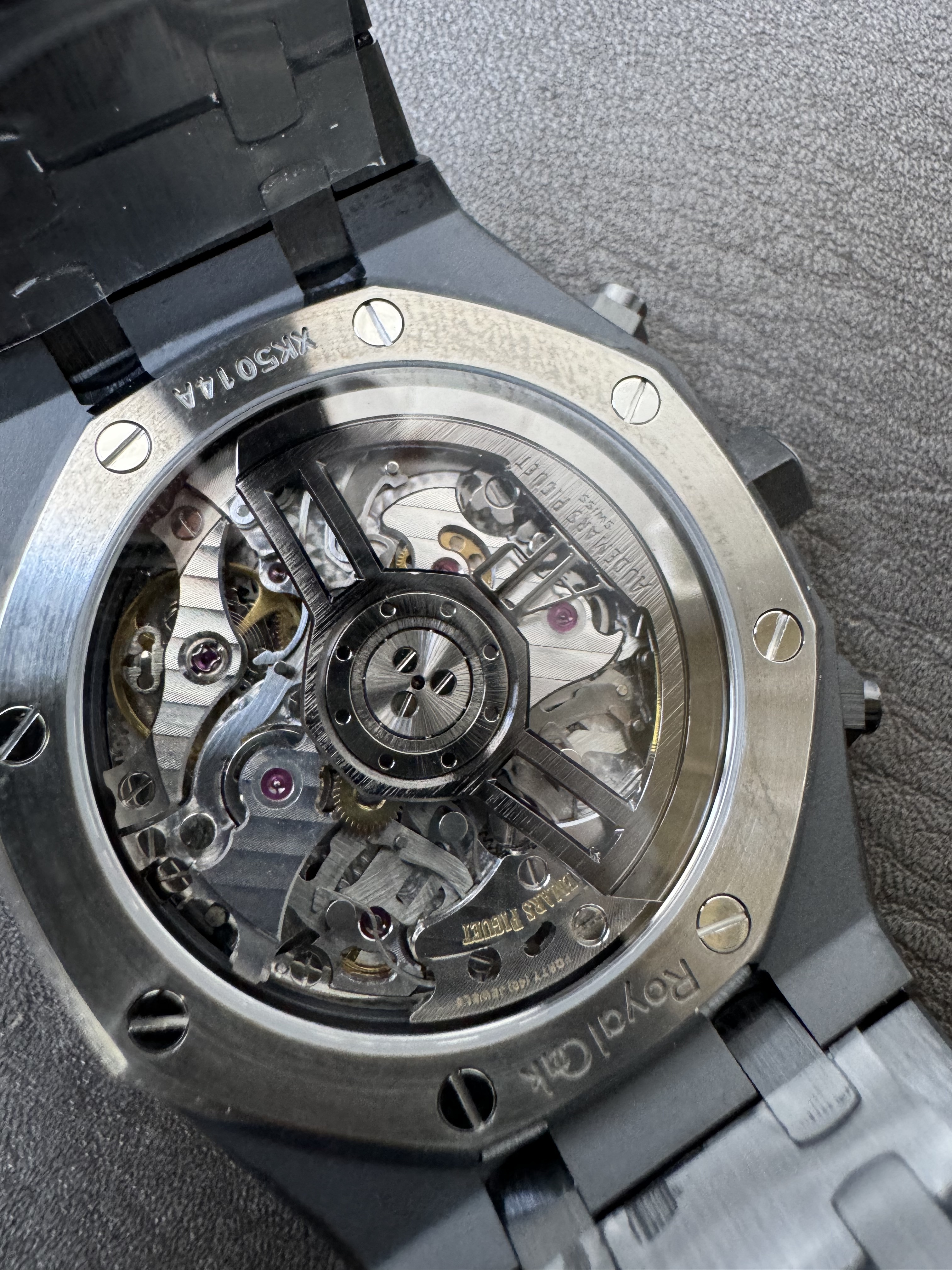 Super Clone Audemars Piguet 1:1 Royal Oak Chronograph 26240 Watches – 41mm Full Black Ceramic with Black “Grande Tapisserie” Dial