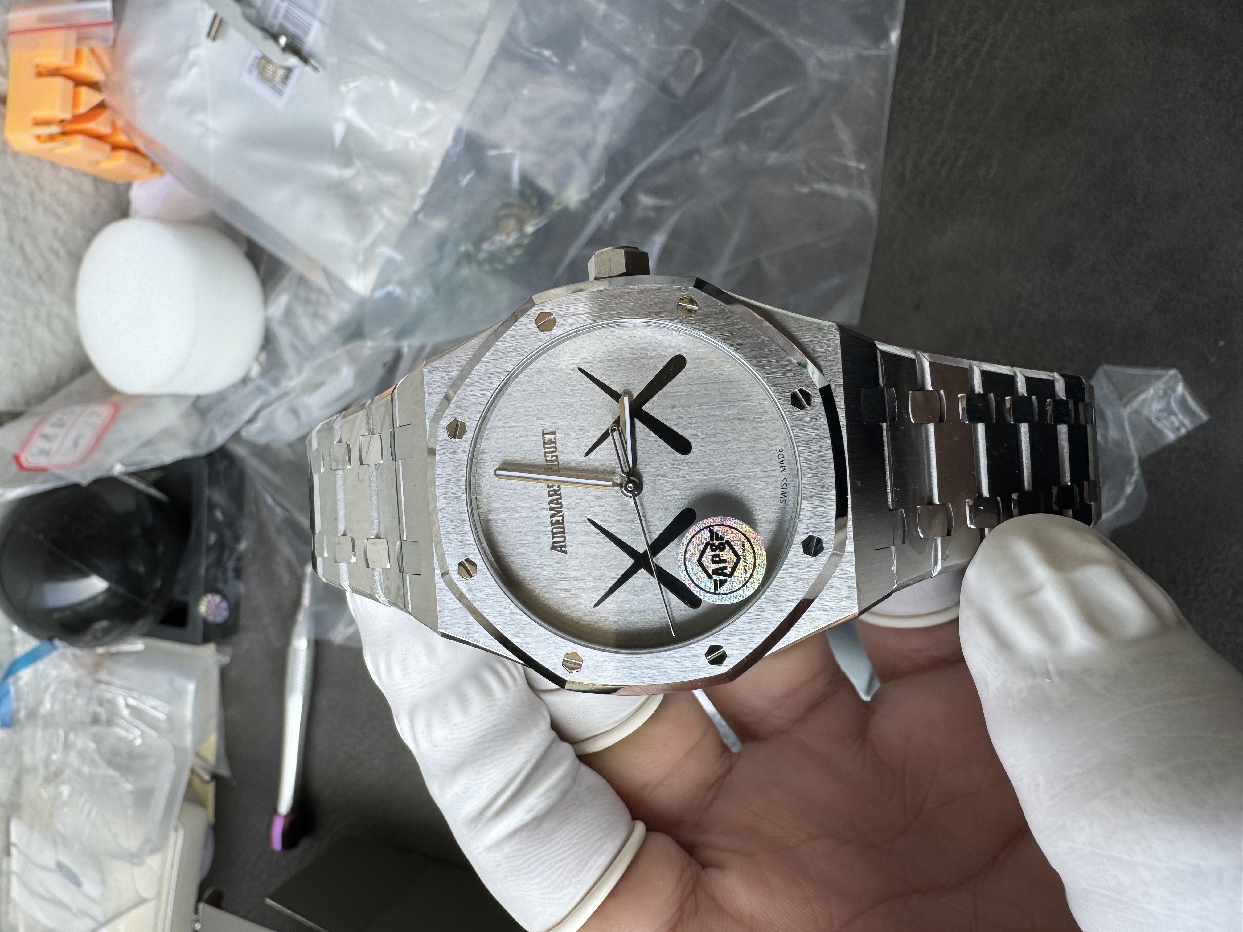 Super Clone Audemars Piguet 1:1 Royal Oak 15500 KAWS Limited Edition – 41mm Silver Dial
