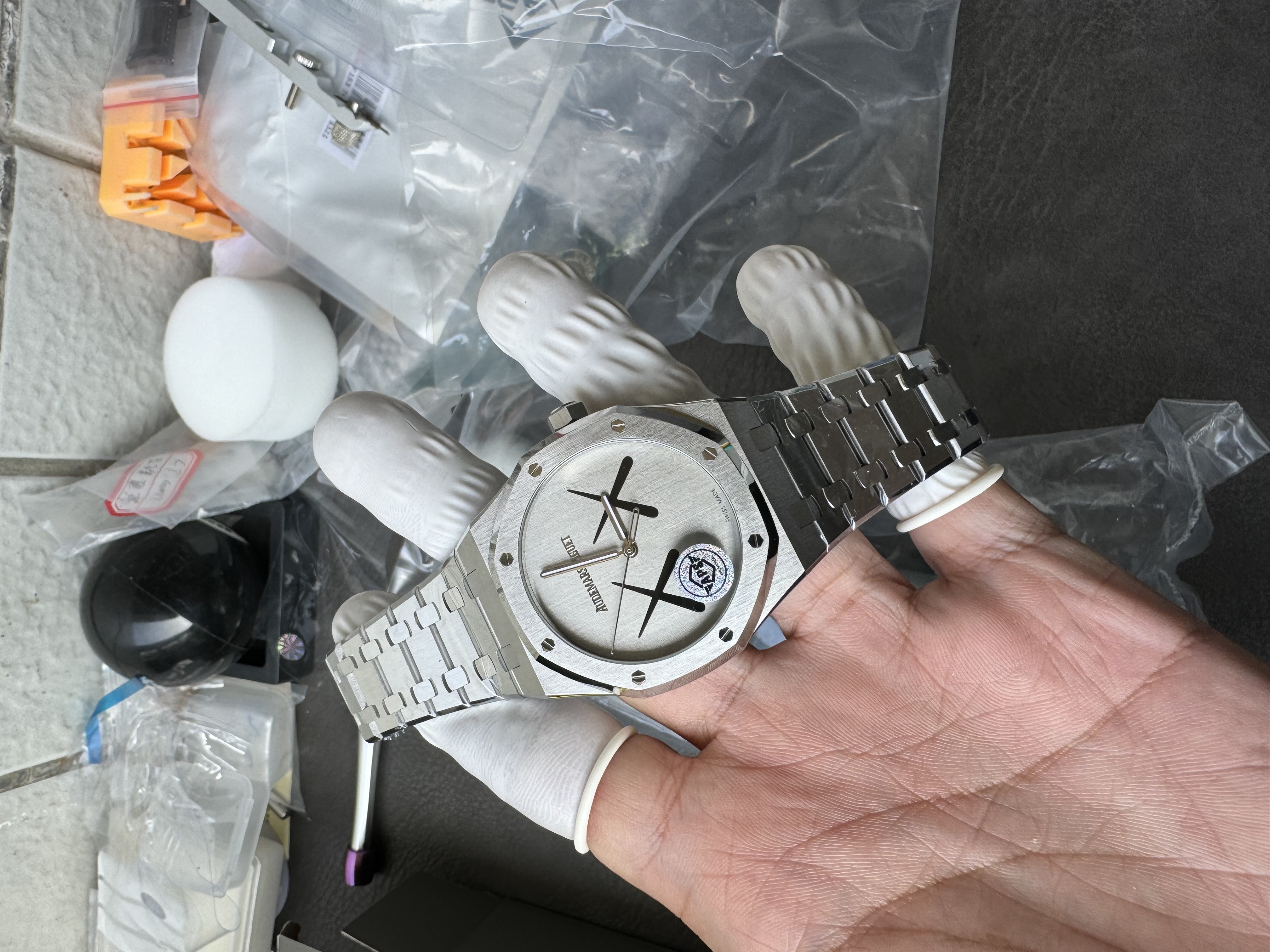 Super Clone Audemars Piguet 1:1 Royal Oak 15500 KAWS Limited Edition – 41mm Silver Dial