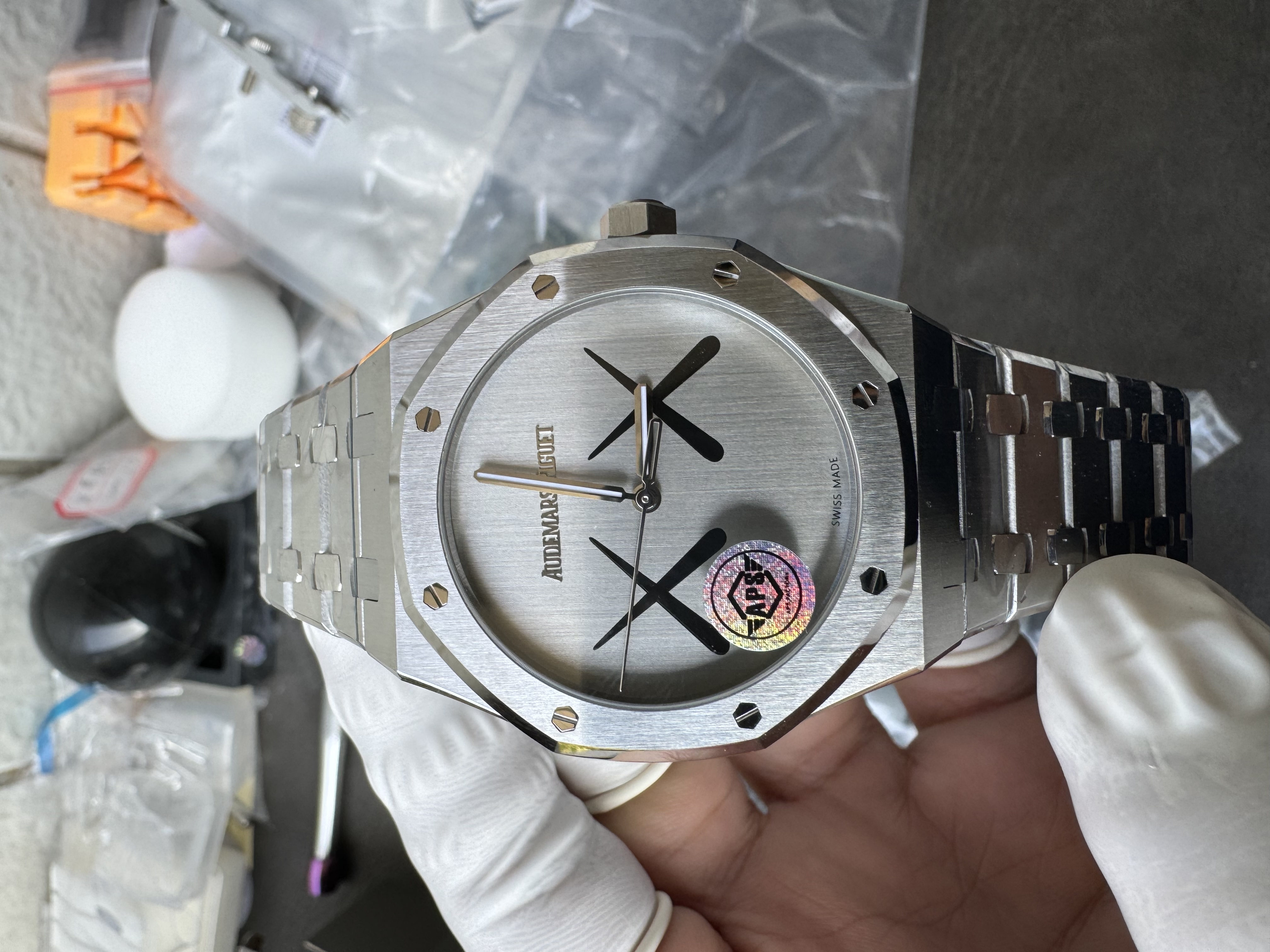 Super Clone Audemars Piguet 1:1 Royal Oak 15500 KAWS Limited Edition – 41mm Silver Dial