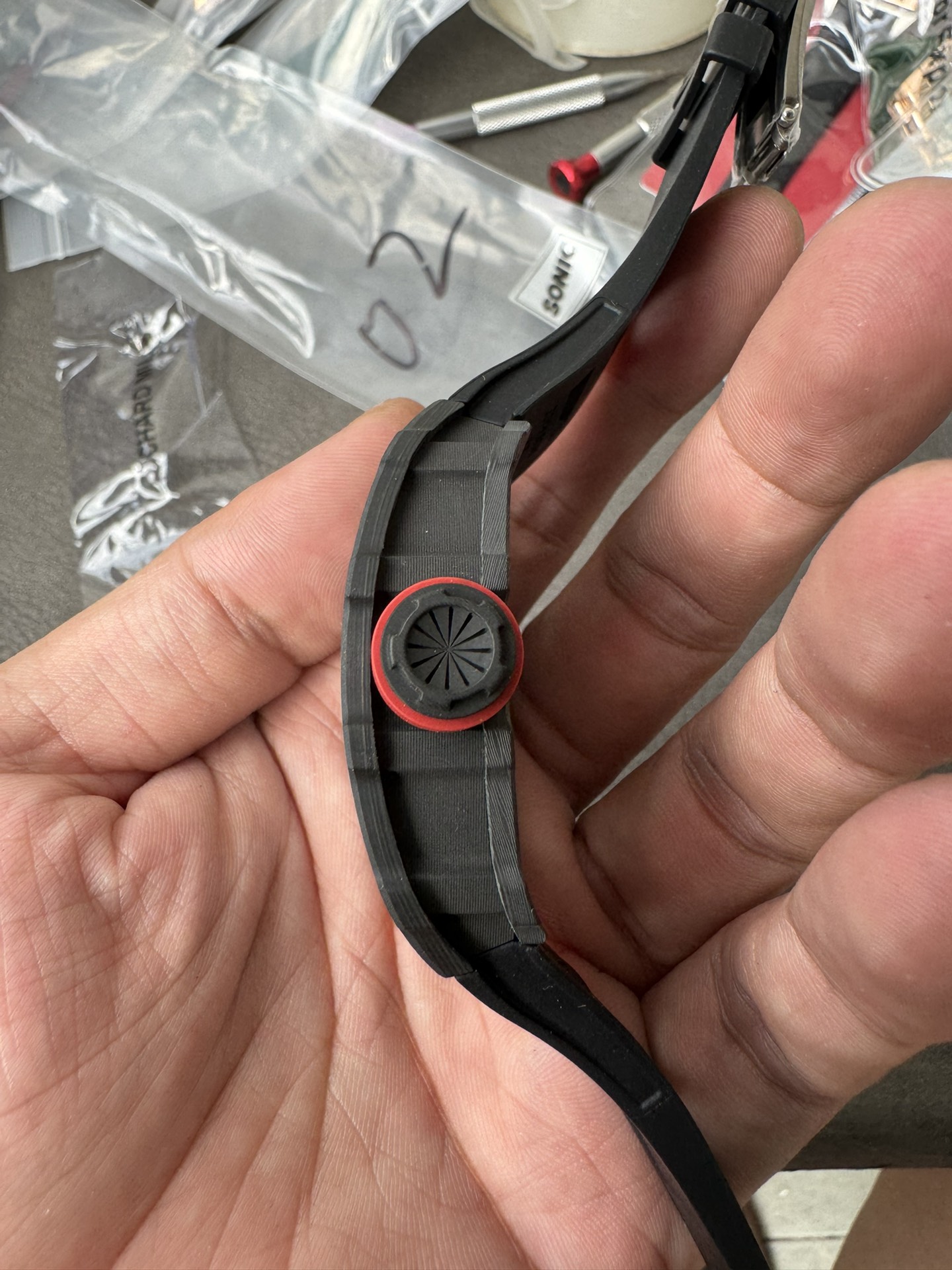 Super Clone 1:1 Richard Mille RM35-02 Rafa Carbon Skeleton Watch – Red Crown Edition