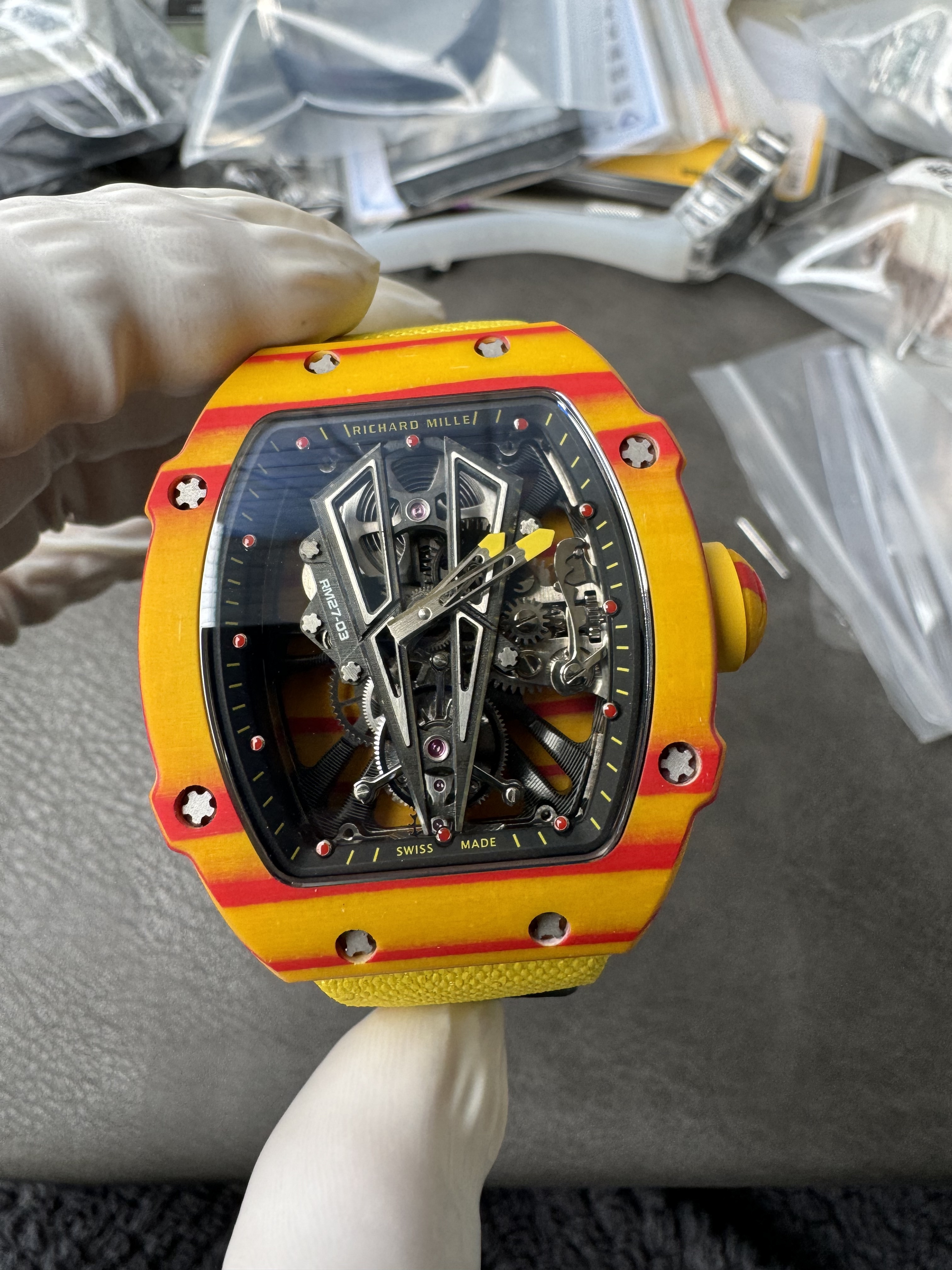 Super Clone Richard Mille 1:1 RM27-03 Tourbillon Watch – Rafael Nadal Yellow & Red Limited Edition