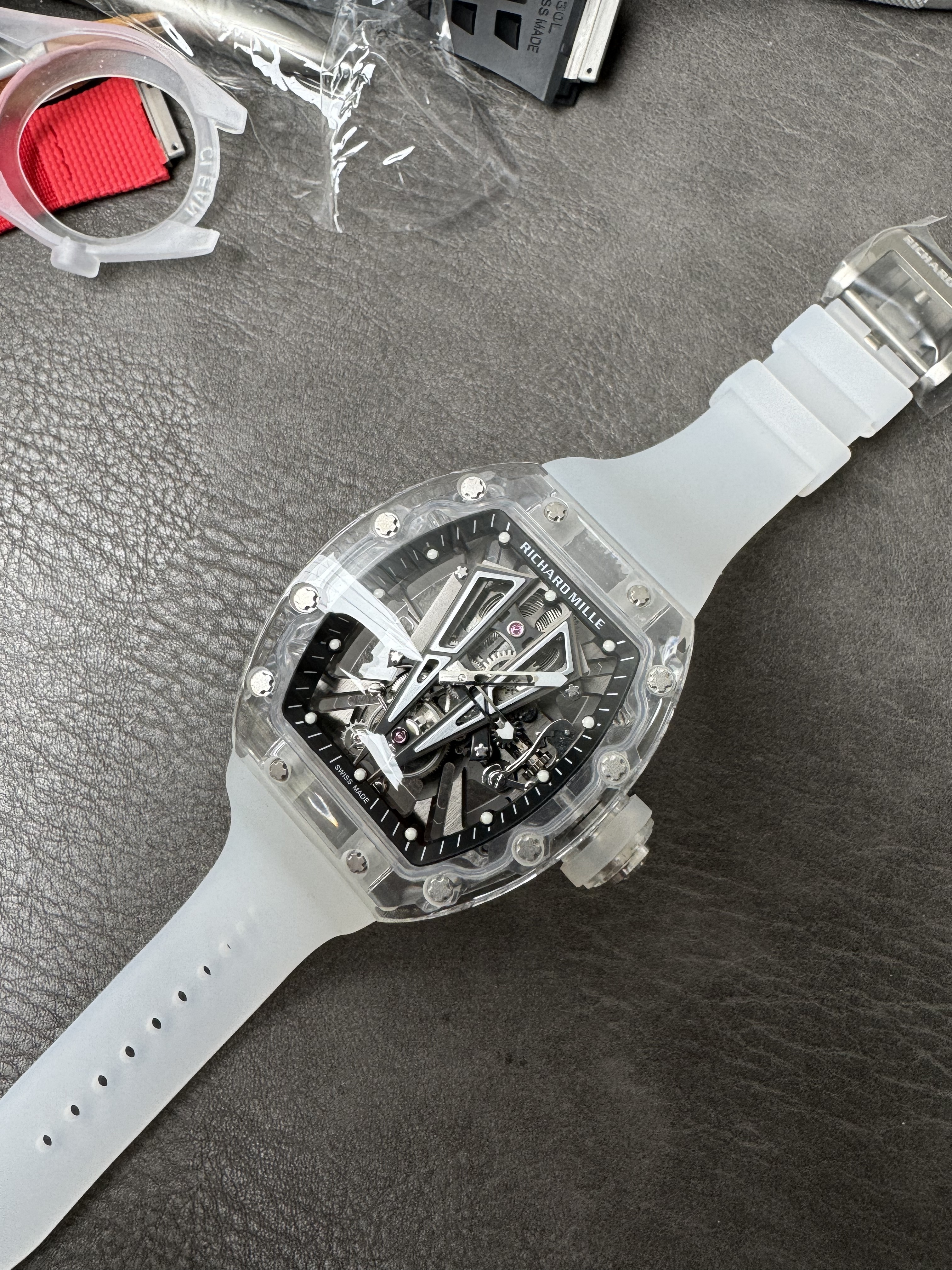 Super Clone Richard Mille 1:1 RM27-03 Tourbillon Watch – Transparent Sapphire Crystal Case Limited Edition