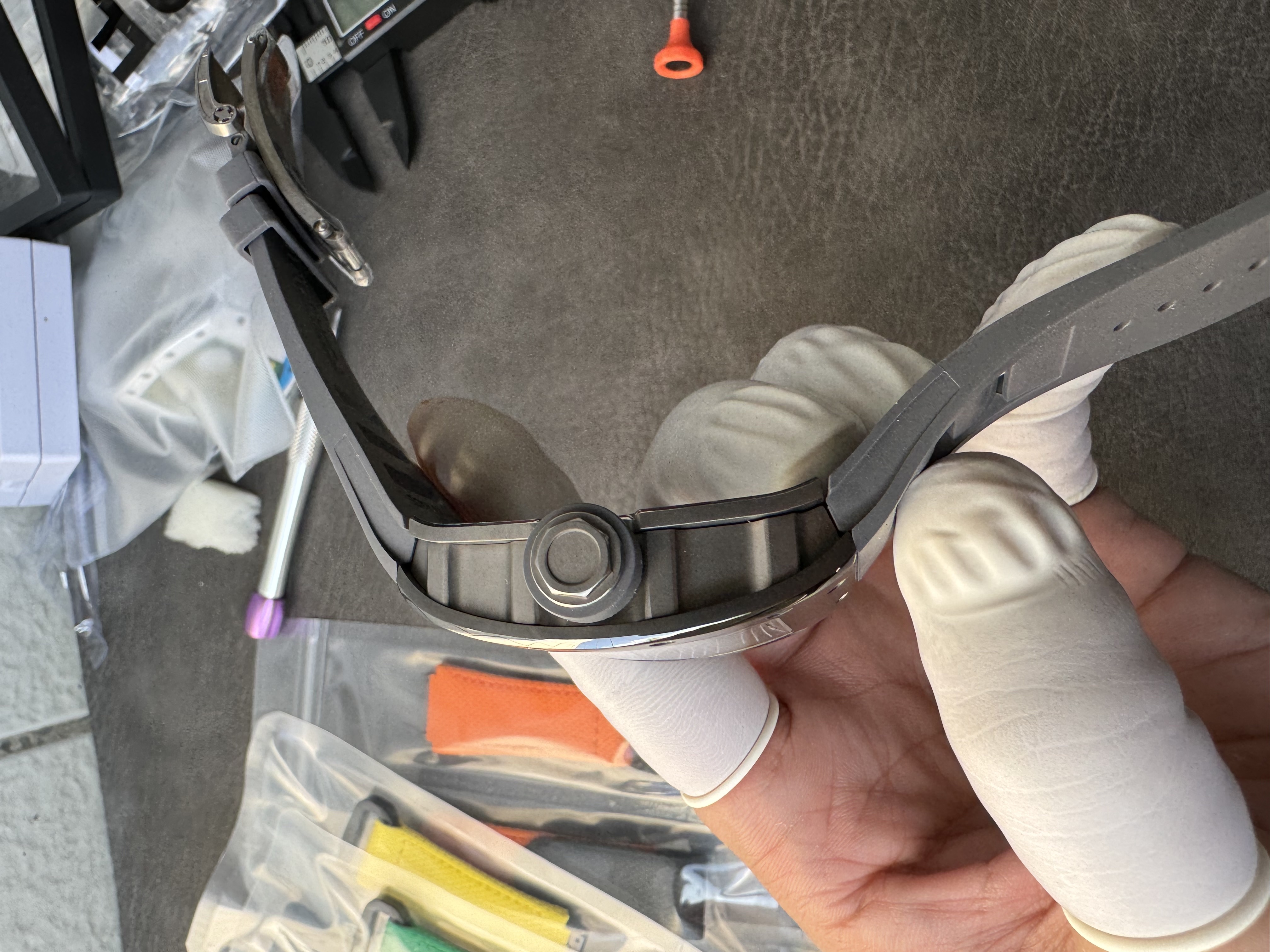 Super Clone Richard Mille 1:1 RM055 Vaucher  – Premium Grey Ceramic & Titanium Case with Skeleton Dial