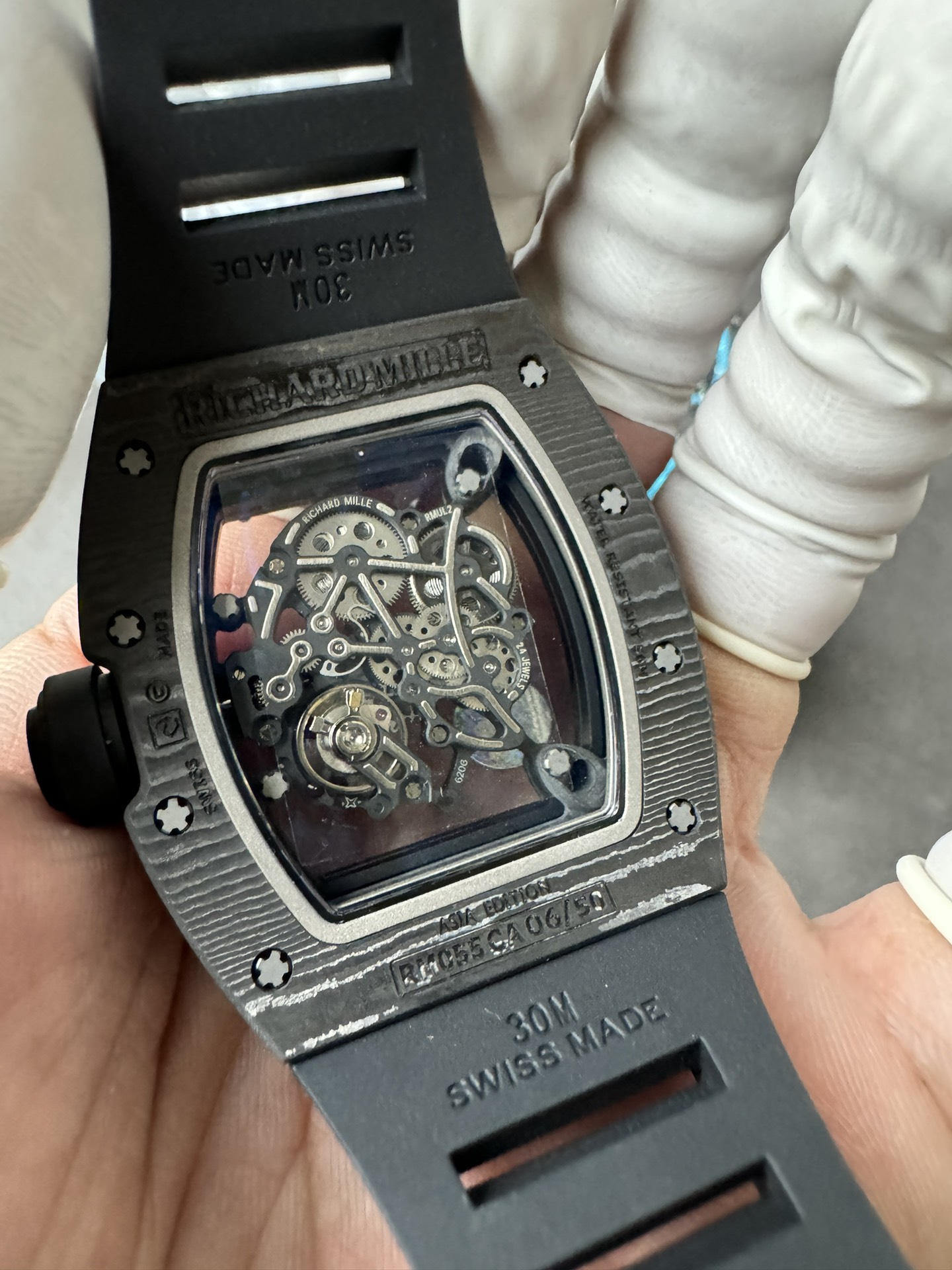 Super Clone Richard Mille 1:1 RM055 Carbon Fibre Custom Integral Movement RMUL2 Ultra Lightweight Highest Edition