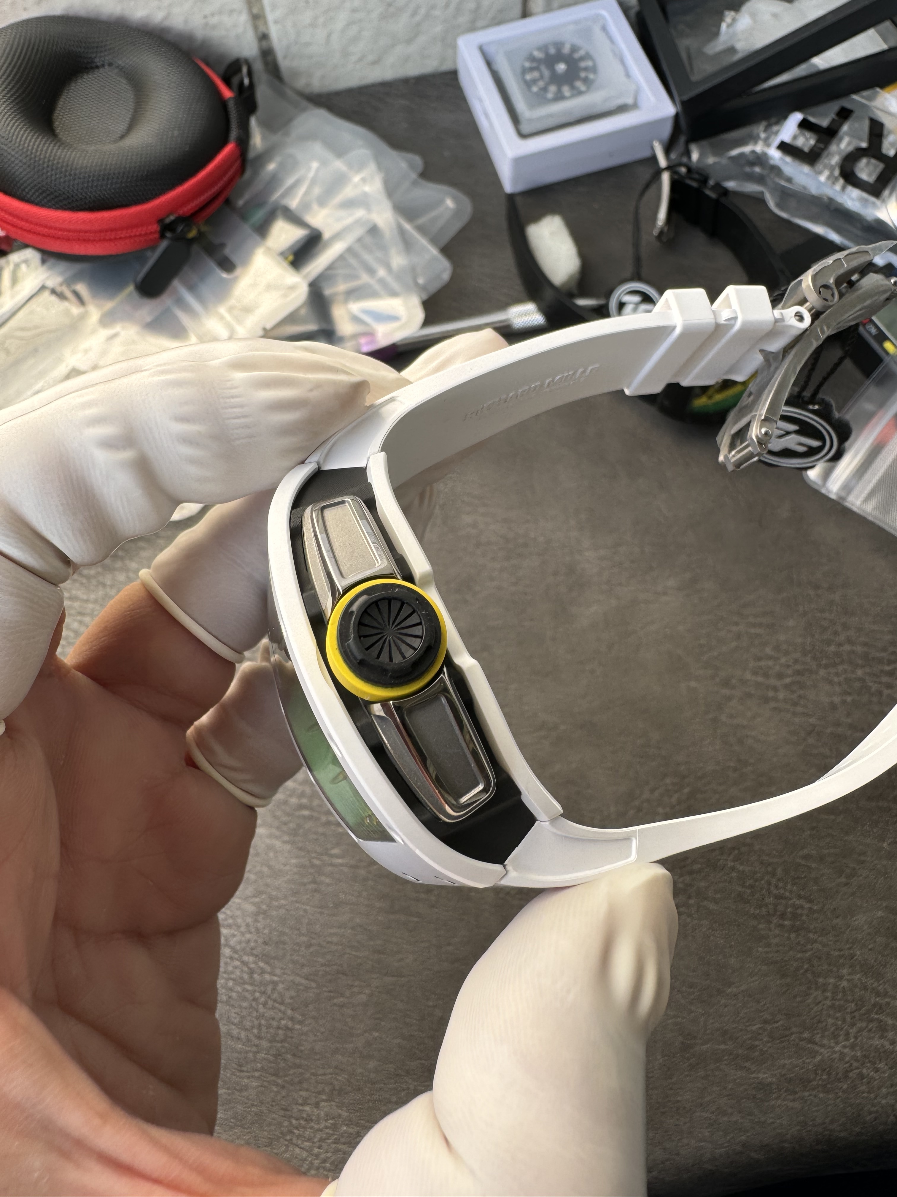 Super Clone Richard Mille 1:1 RM59-01 Tourbillon Yohan Blake Limited Edition – White Case with Skeleton Dial