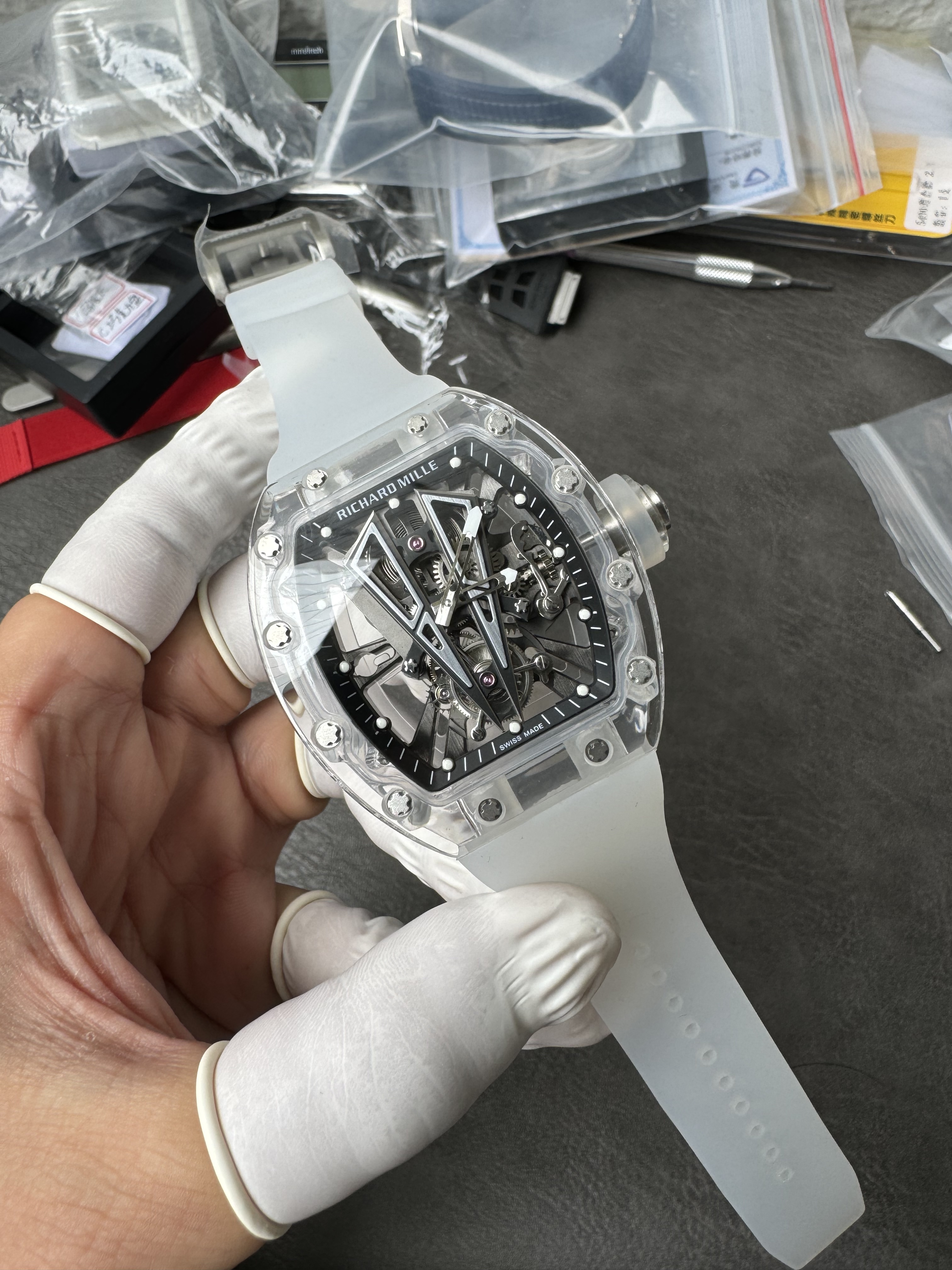 Super Clone Richard Mille 1:1 RM27-03 Tourbillon Watch – Transparent Sapphire Crystal Case Limited Edition