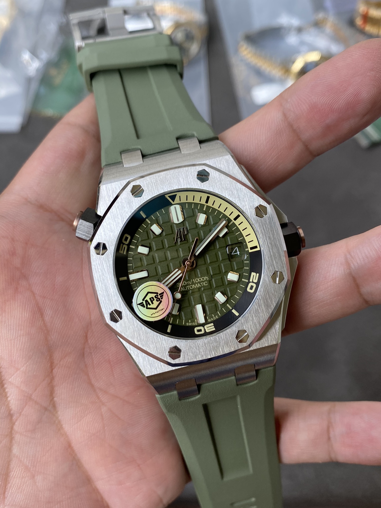 Super Clone Audemars Piguet 1:1 Royal Oak Offshore Diver 15720 Watches – 42mm  Green Dial