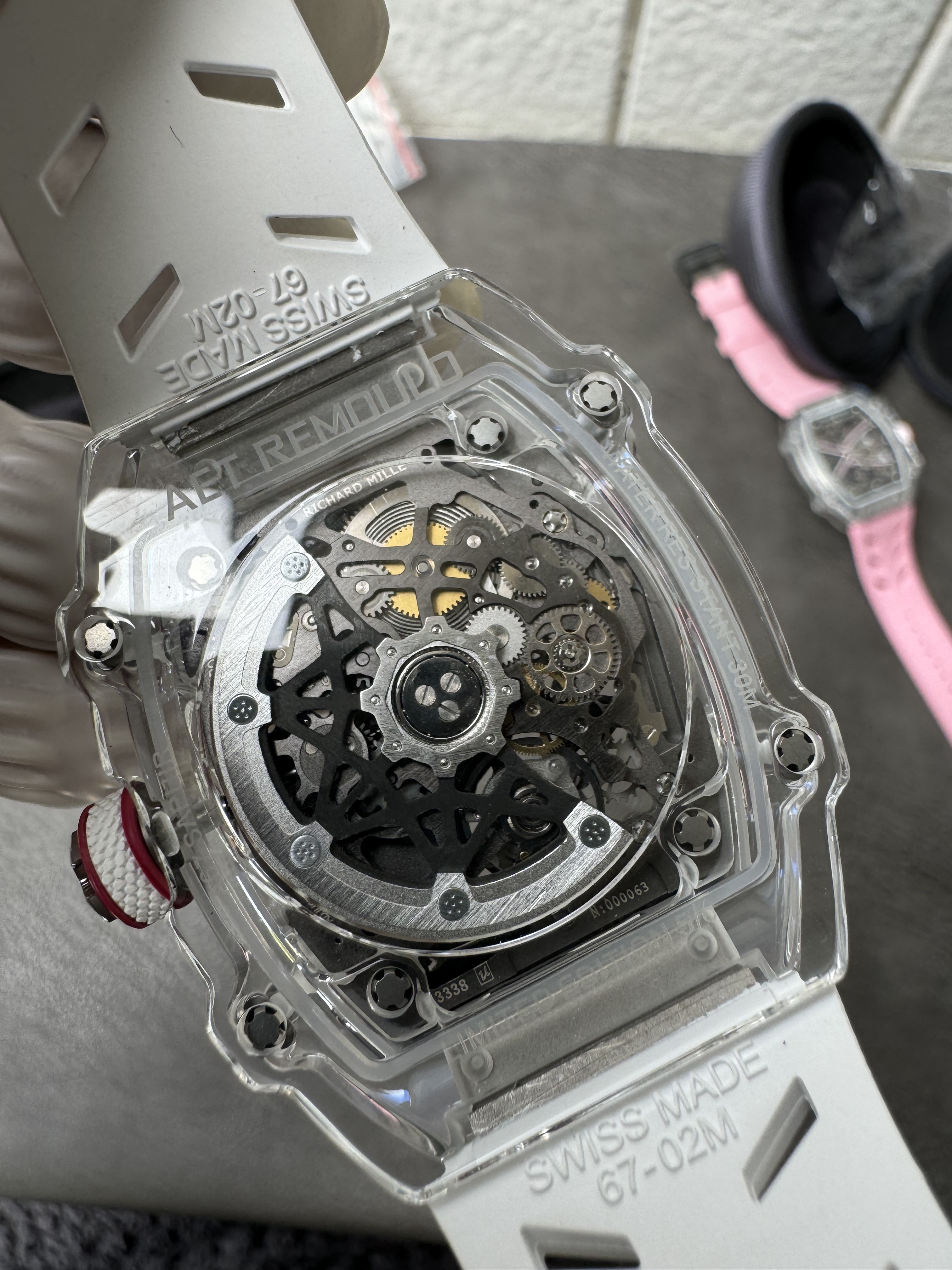 Super Clone Richard Mille RM 67-02 White Crystal Skeleton Dial Watch – 1:1 Mirror Edition