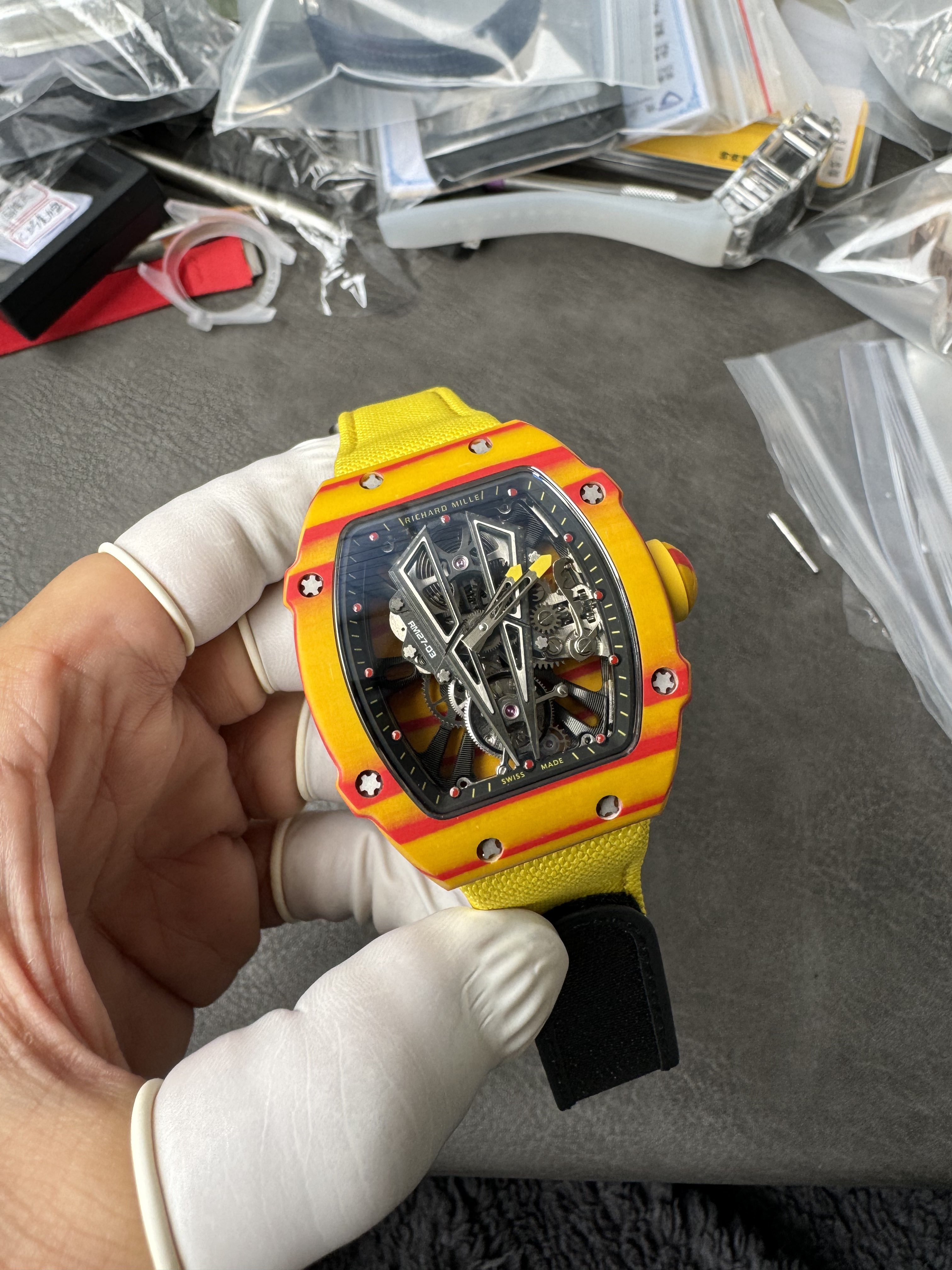 Super Clone Richard Mille 1:1 RM27-03 Tourbillon Watch – Rafael Nadal Yellow & Red Limited Edition