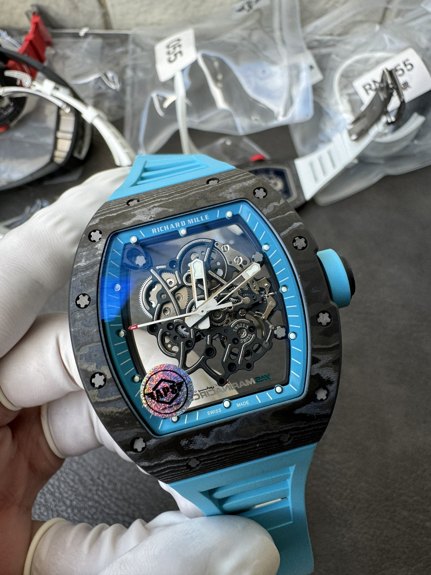 Super Clone Richard Mille 1:1 RM055 Carbon Fibre Custom Integral Movement RMUL2 Ultra Lightweight Highest Edition