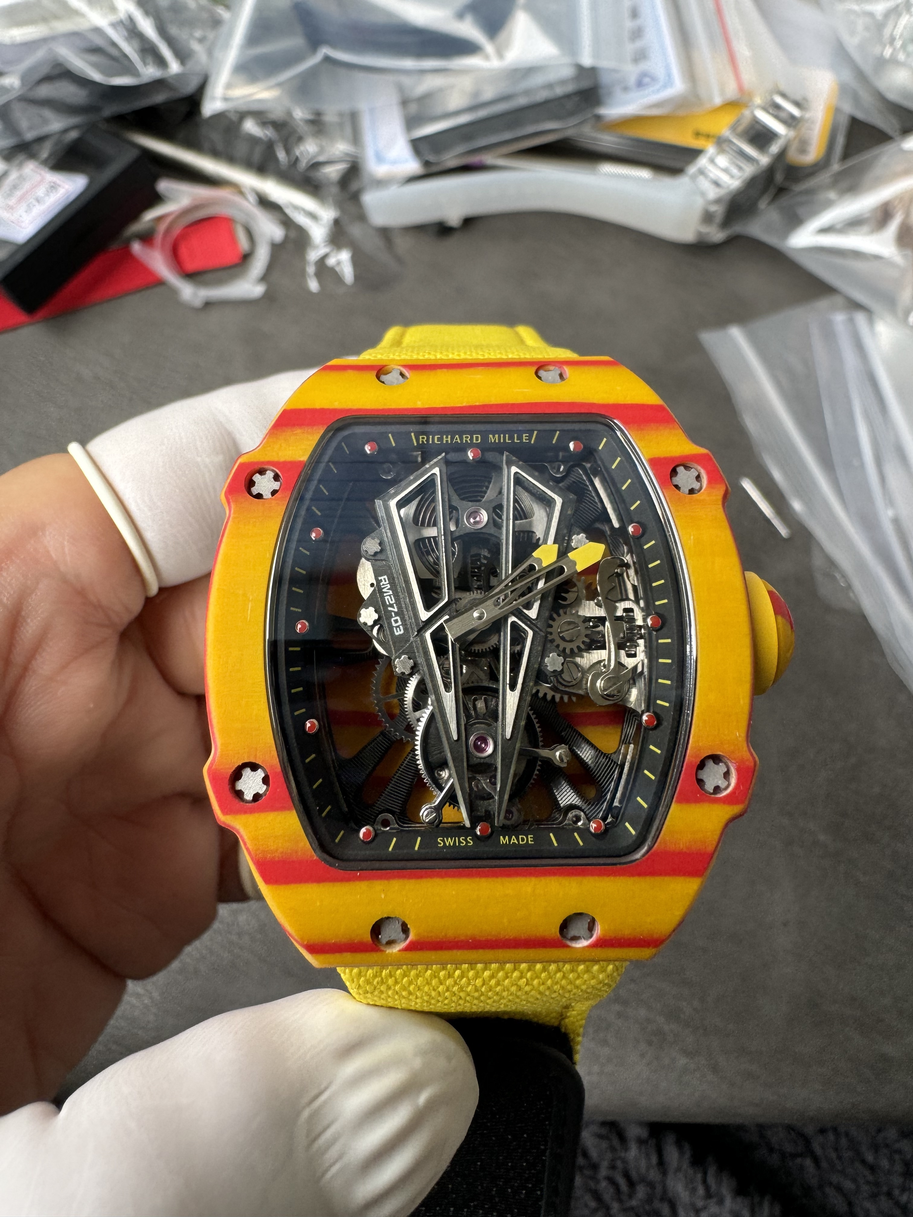Super Clone Richard Mille 1:1 RM27-03 Tourbillon Watch – Rafael Nadal Yellow & Red Limited Edition