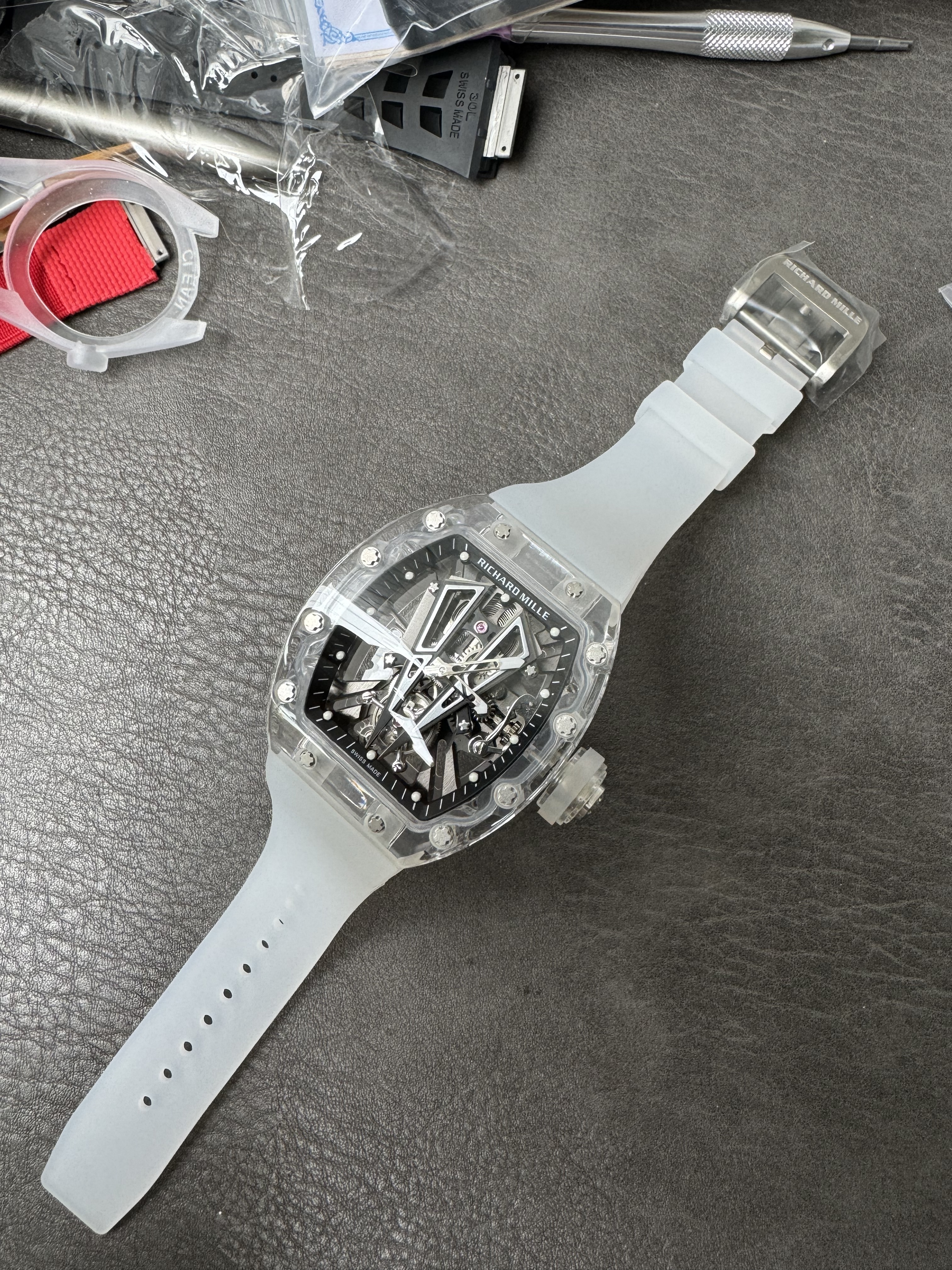 Super Clone Richard Mille 1:1 RM27-03 Tourbillon Watch – Transparent Sapphire Crystal Case Limited Edition