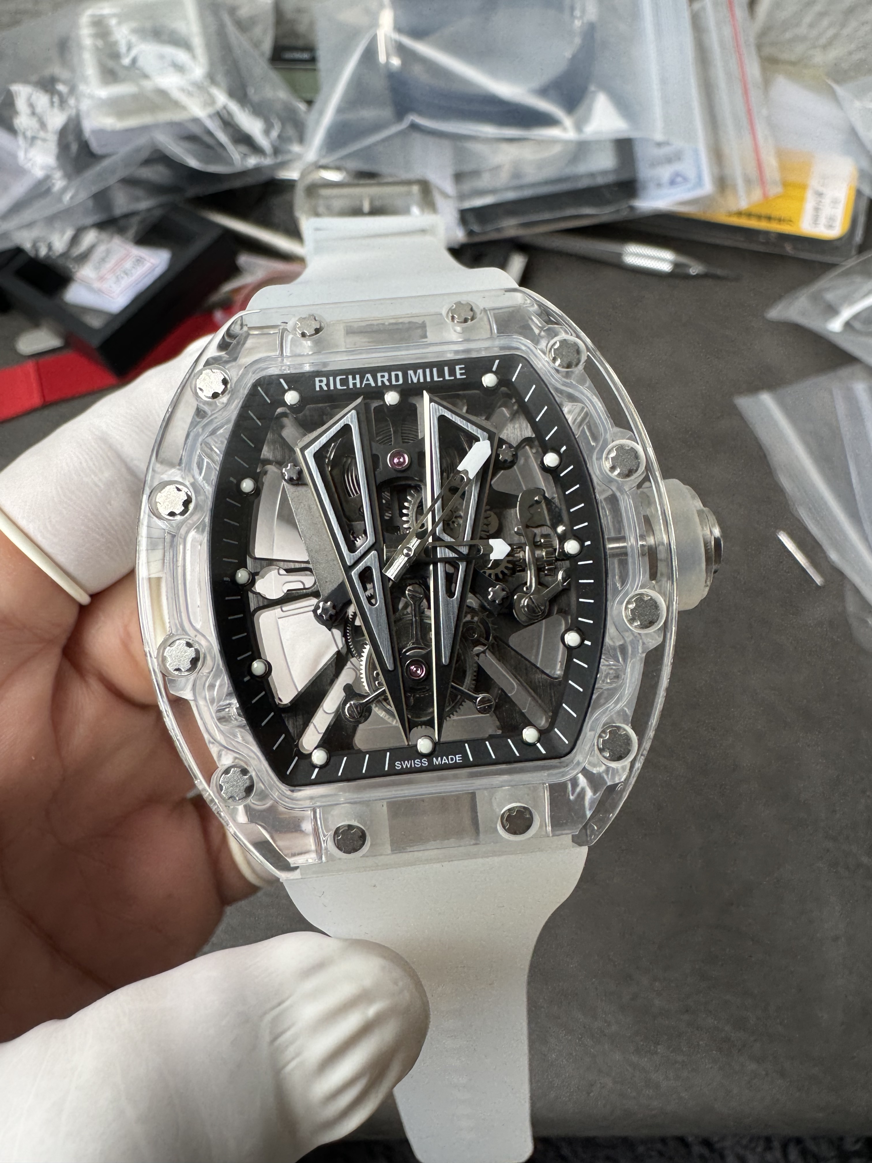 Super Clone Richard Mille 1:1 RM27-03 Tourbillon Watch – Transparent Sapphire Crystal Case Limited Edition