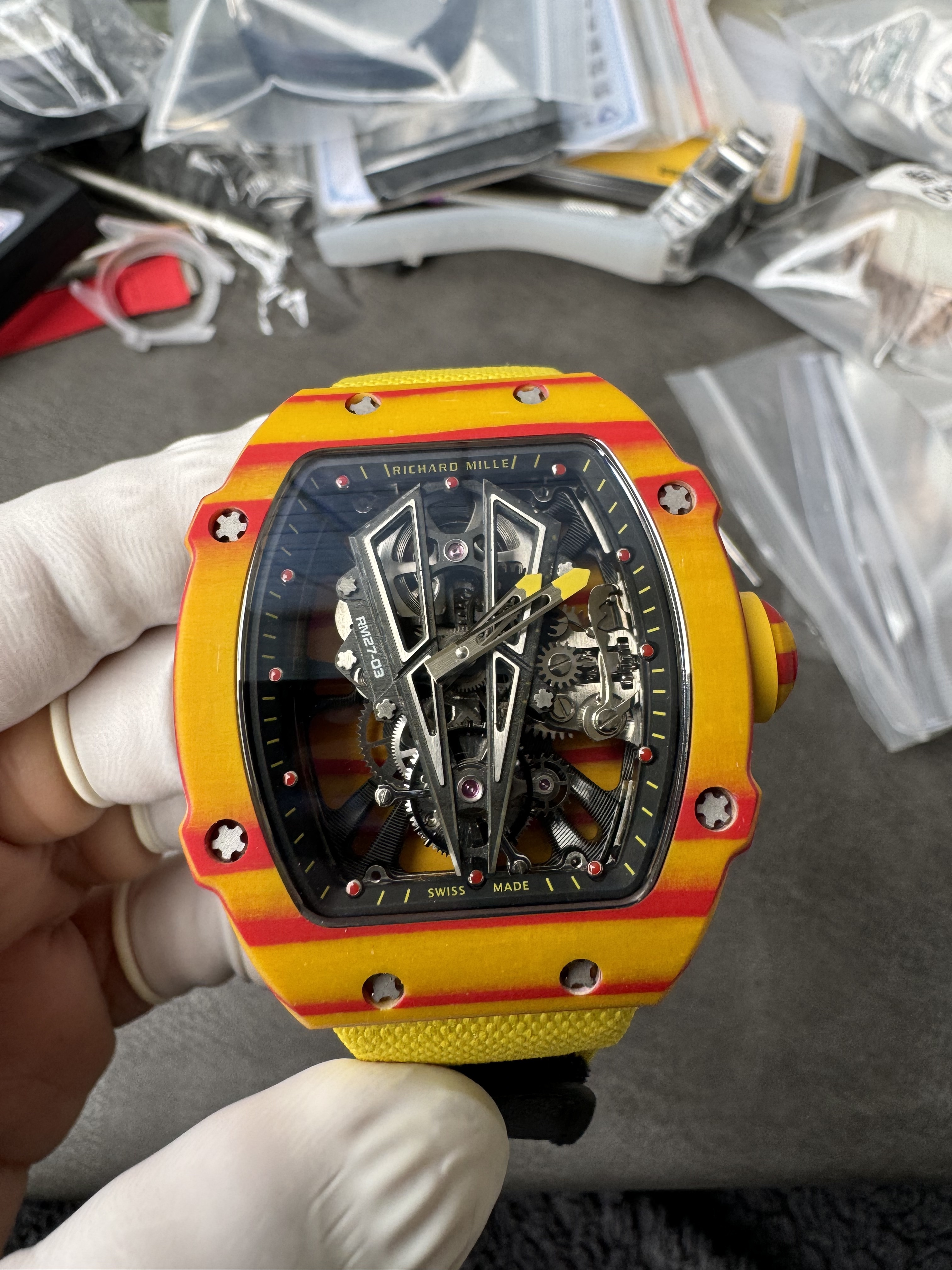 Super Clone Richard Mille 1:1 RM27-03 Tourbillon Watch – Rafael Nadal Yellow & Red Limited Edition