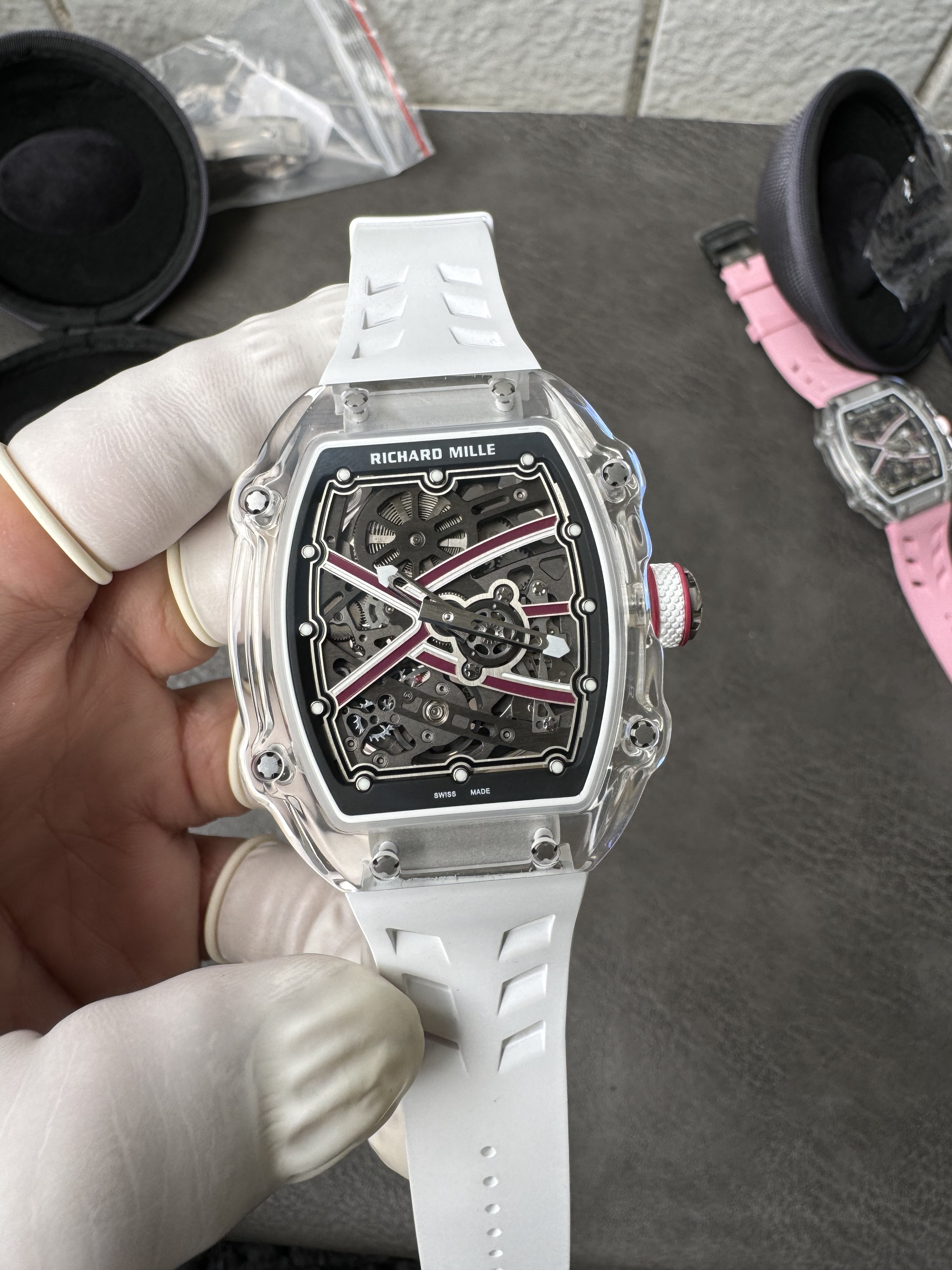 Super Clone Richard Mille RM 67-02 White Crystal Skeleton Dial Watch – 1:1 Mirror Edition