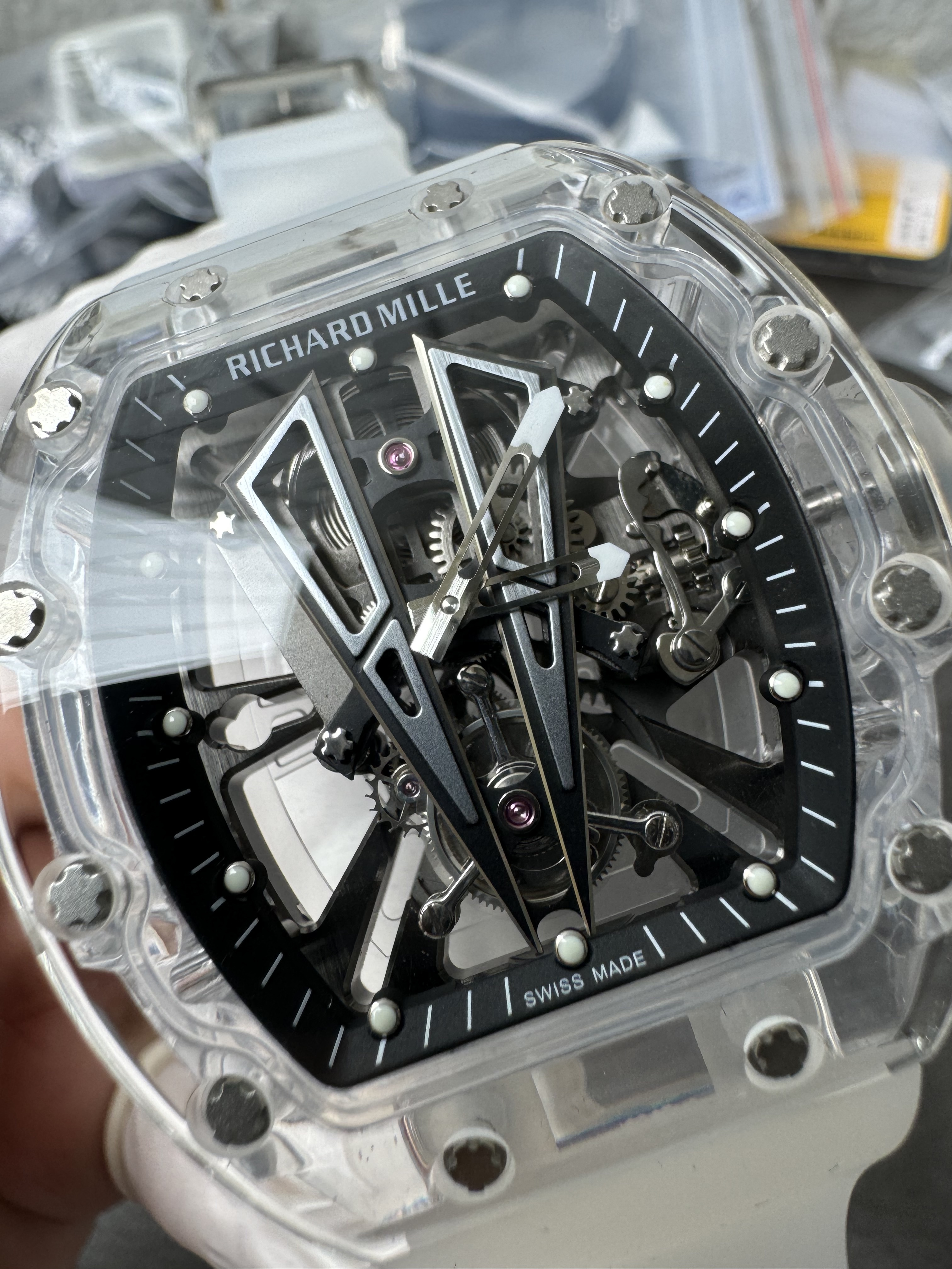 Super Clone Richard Mille 1:1 RM27-03 Tourbillon Watch – Transparent Sapphire Crystal Case Limited Edition