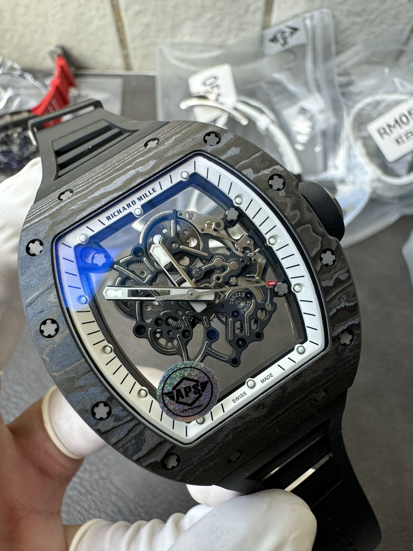 Super Clone Richard Mille 1:1 RM055 Carbon Fibre Custom Integral Movement RMUL2 Ultra Lightweight Highest Edition