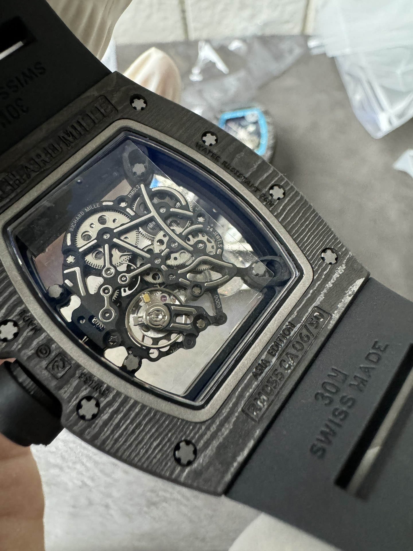Super Clone Richard Mille 1:1 RM055 Carbon Fibre Custom Integral Movement RMUL2 Ultra Lightweight Highest Edition