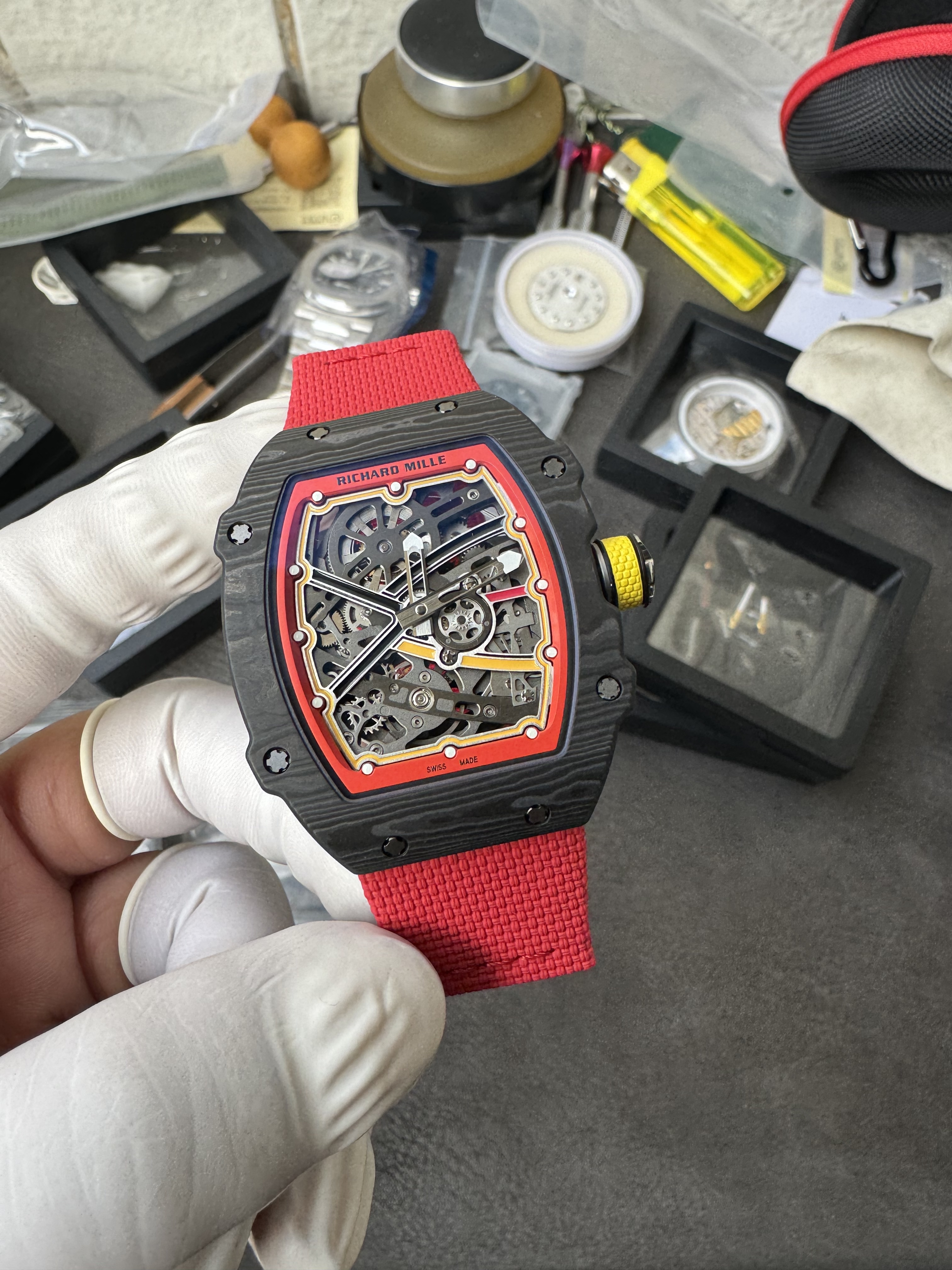 Super Clone 1:1 Richard Mille RM67-02 Alexander Zverev Carbon Red Edition Watches
