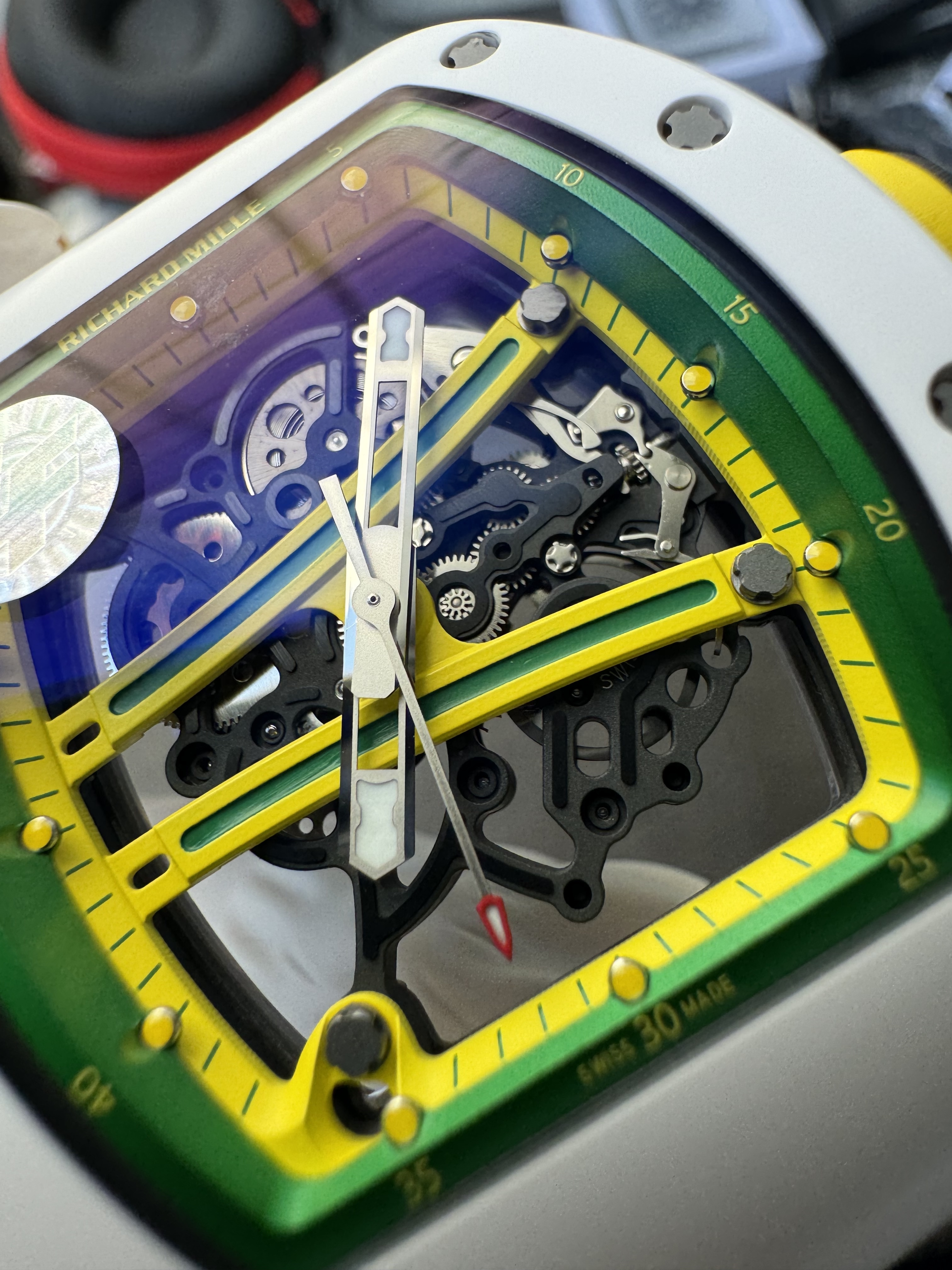 Super Clone Richard Mille 1:1 RM59-01 Tourbillon Yohan Blake Limited Edition – White Case with Skeleton Dial