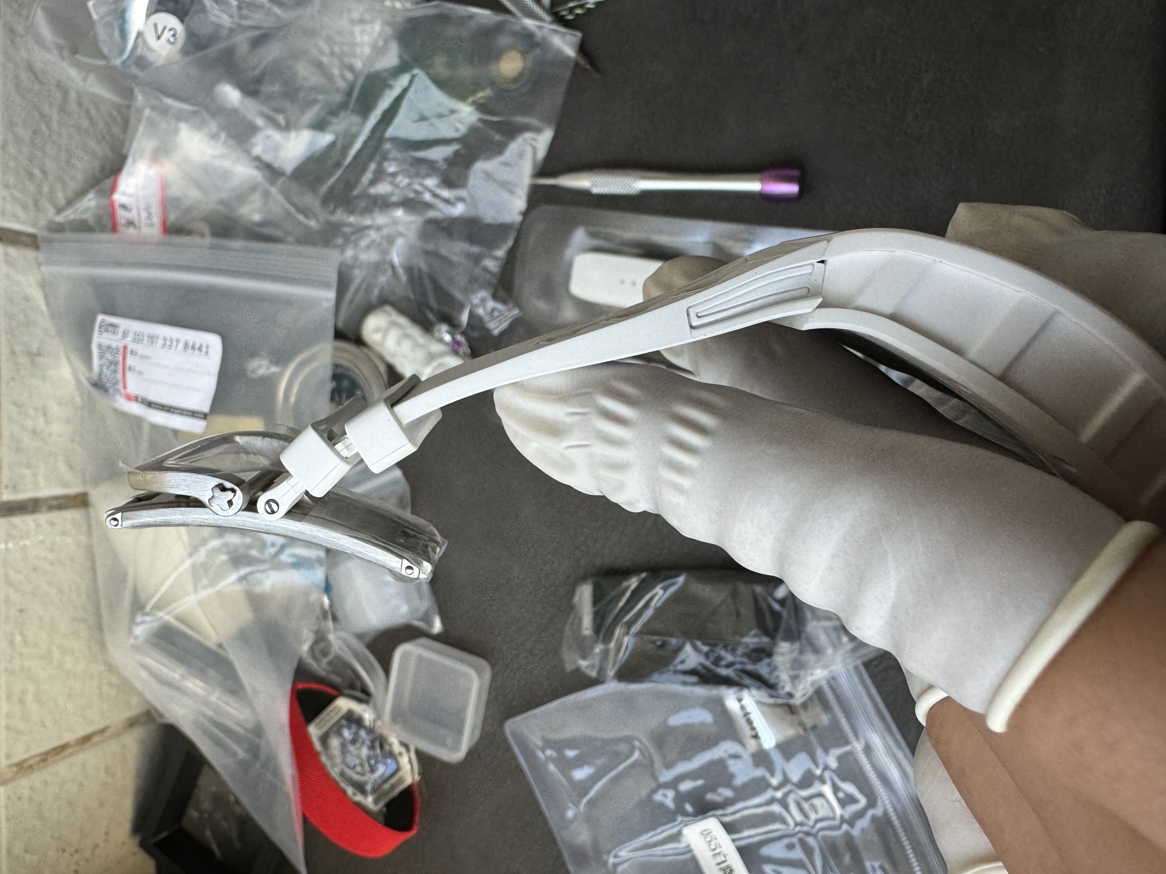 Super Clone Richard Mille 1:1 RM055 White Ceramic Shark Fin Strap