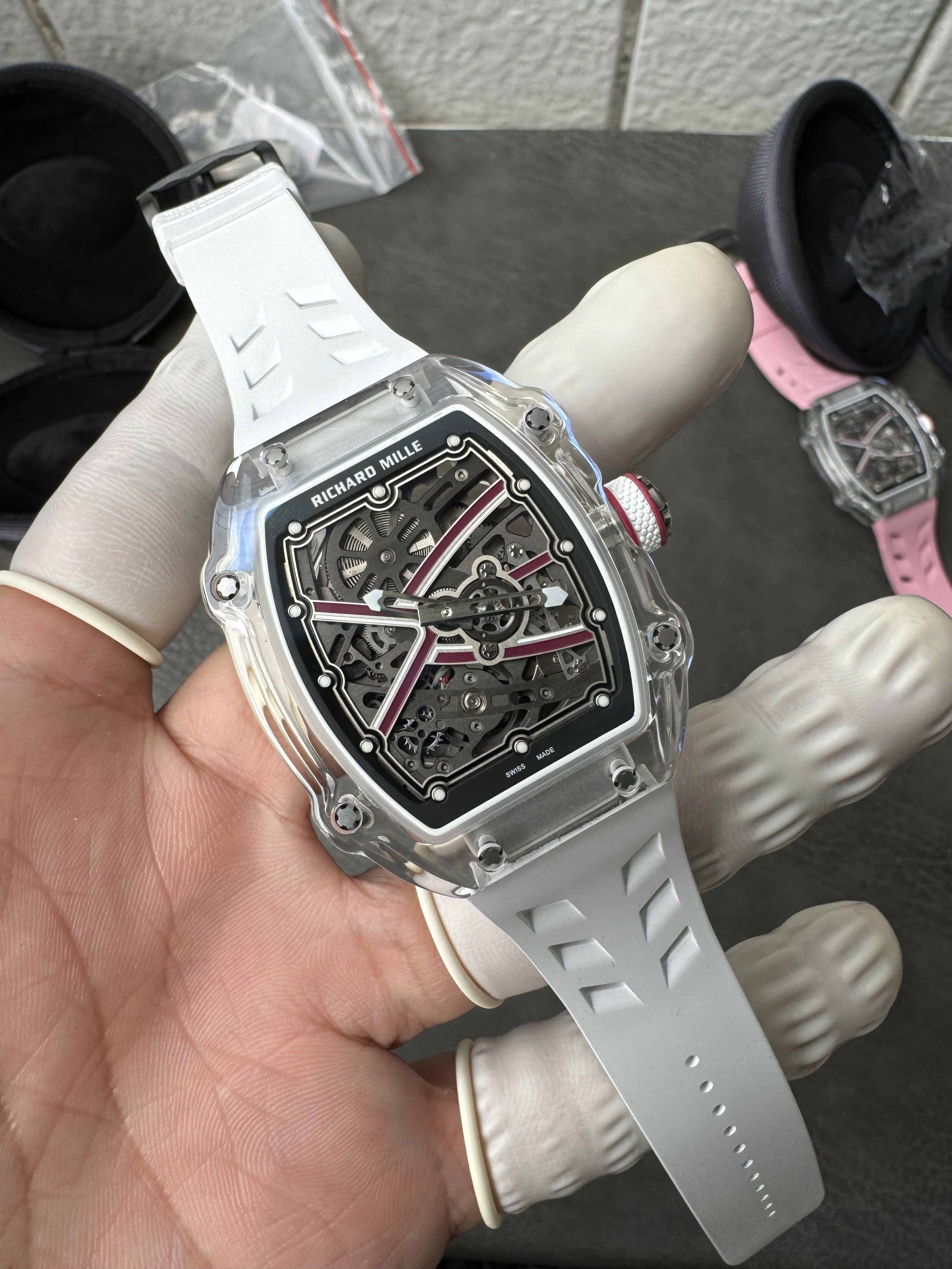 Super Clone Richard Mille RM 67-02 White Crystal Skeleton Dial Watch – 1:1 Mirror Edition