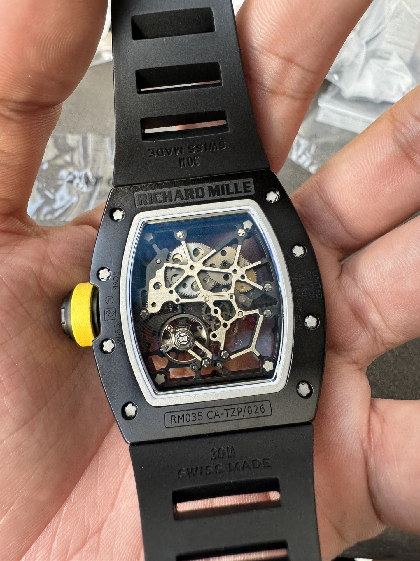 Richard Mille RM035 CA-TZP Rafael Nadal Skeleton Dial Black Ceramic Super Clone Watch 1:1