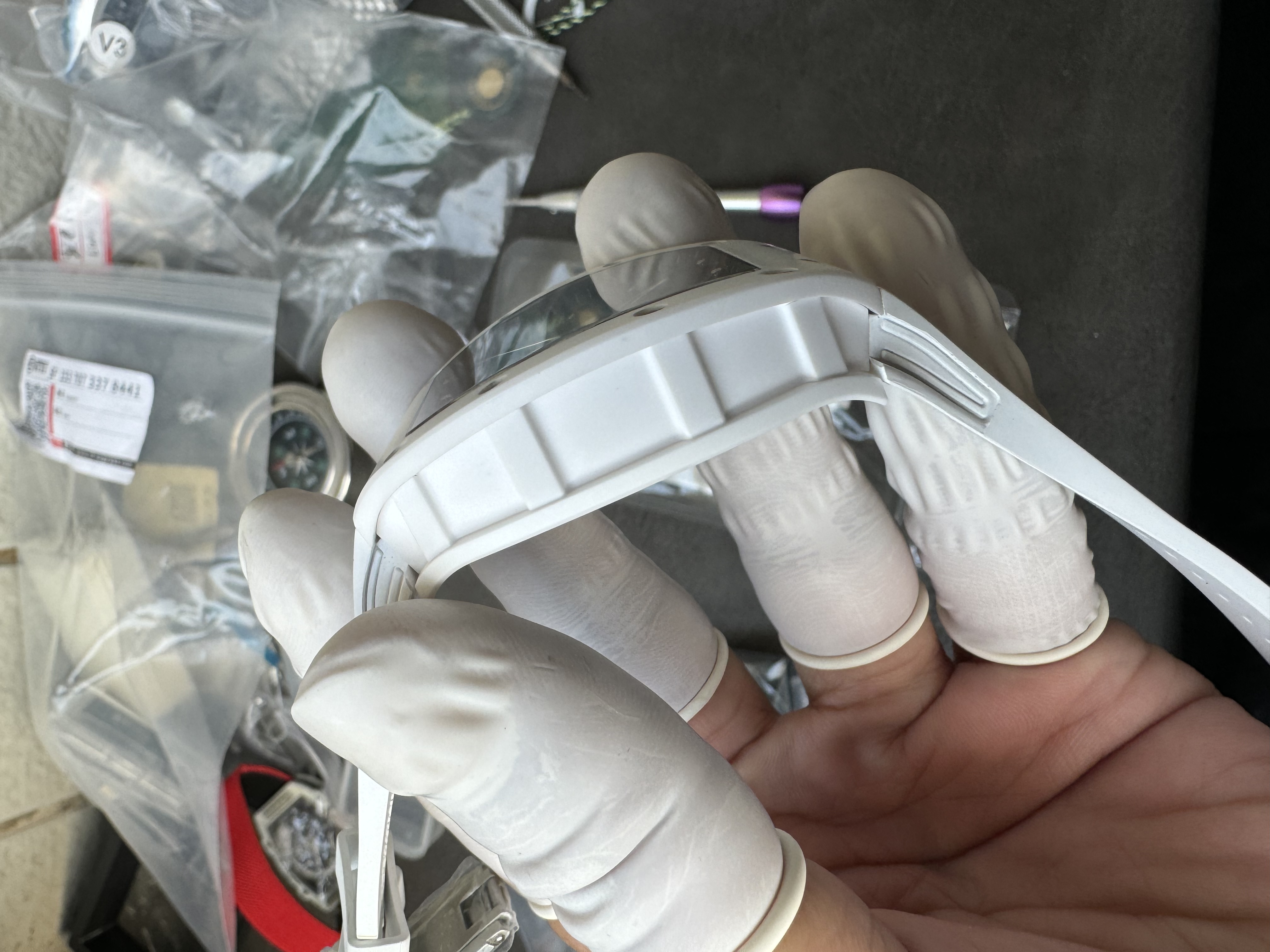 Super Clone Richard Mille 1:1 RM055 White Ceramic Shark Fin Strap