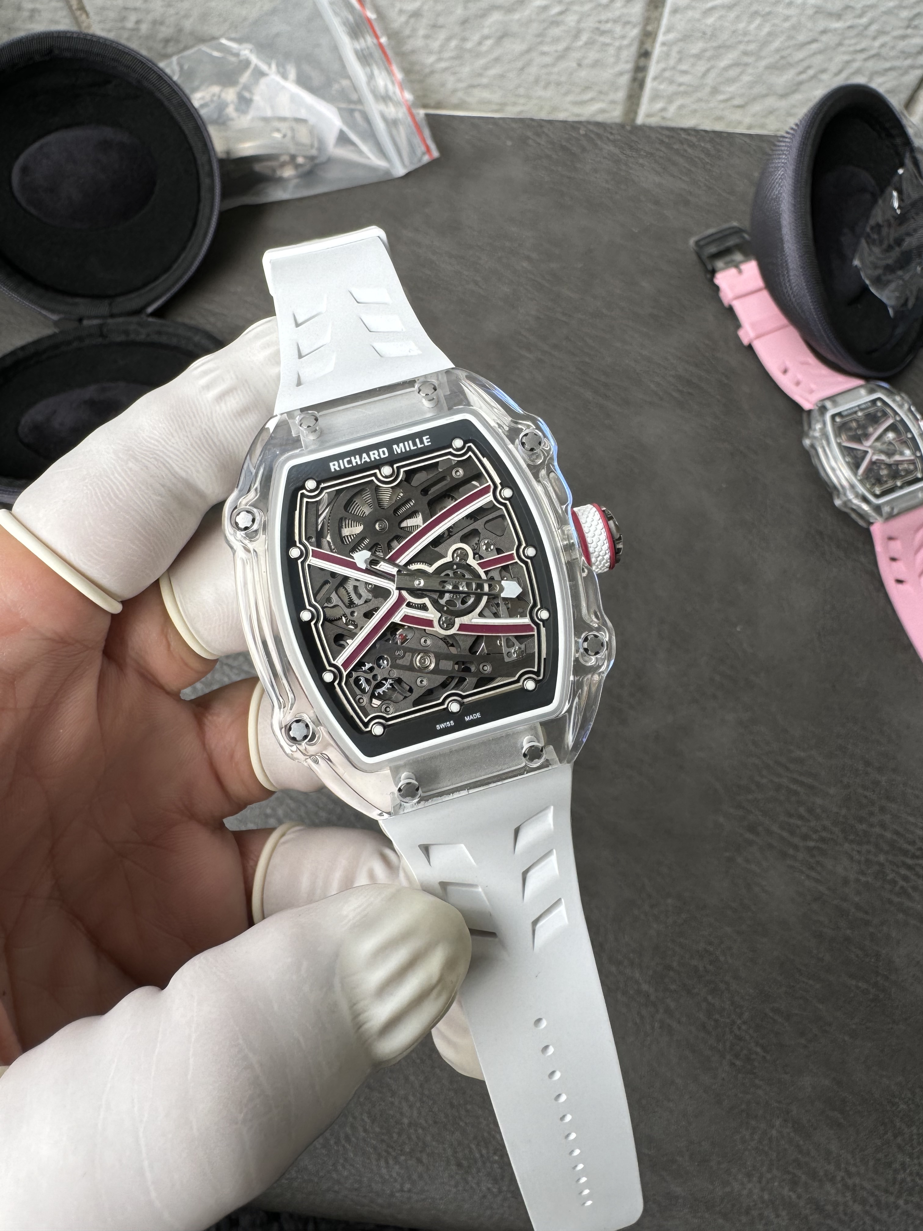 Super Clone Richard Mille RM 67-02 White Crystal Skeleton Dial Watch – 1:1 Mirror Edition
