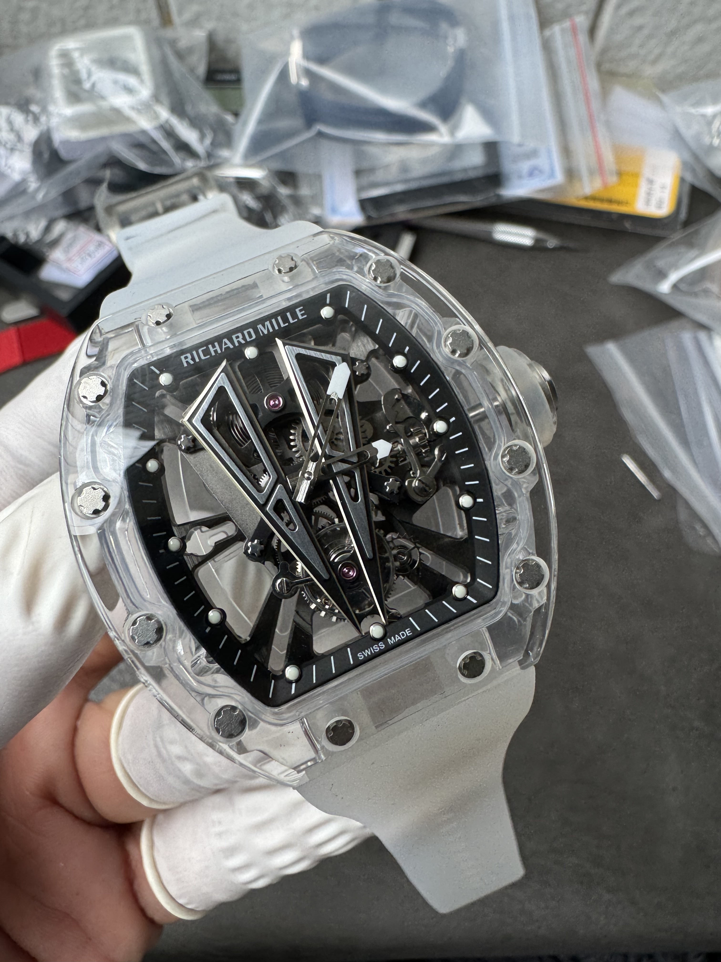 Super Clone Richard Mille 1:1 RM27-03 Tourbillon Watch – Transparent Sapphire Crystal Case Limited Edition