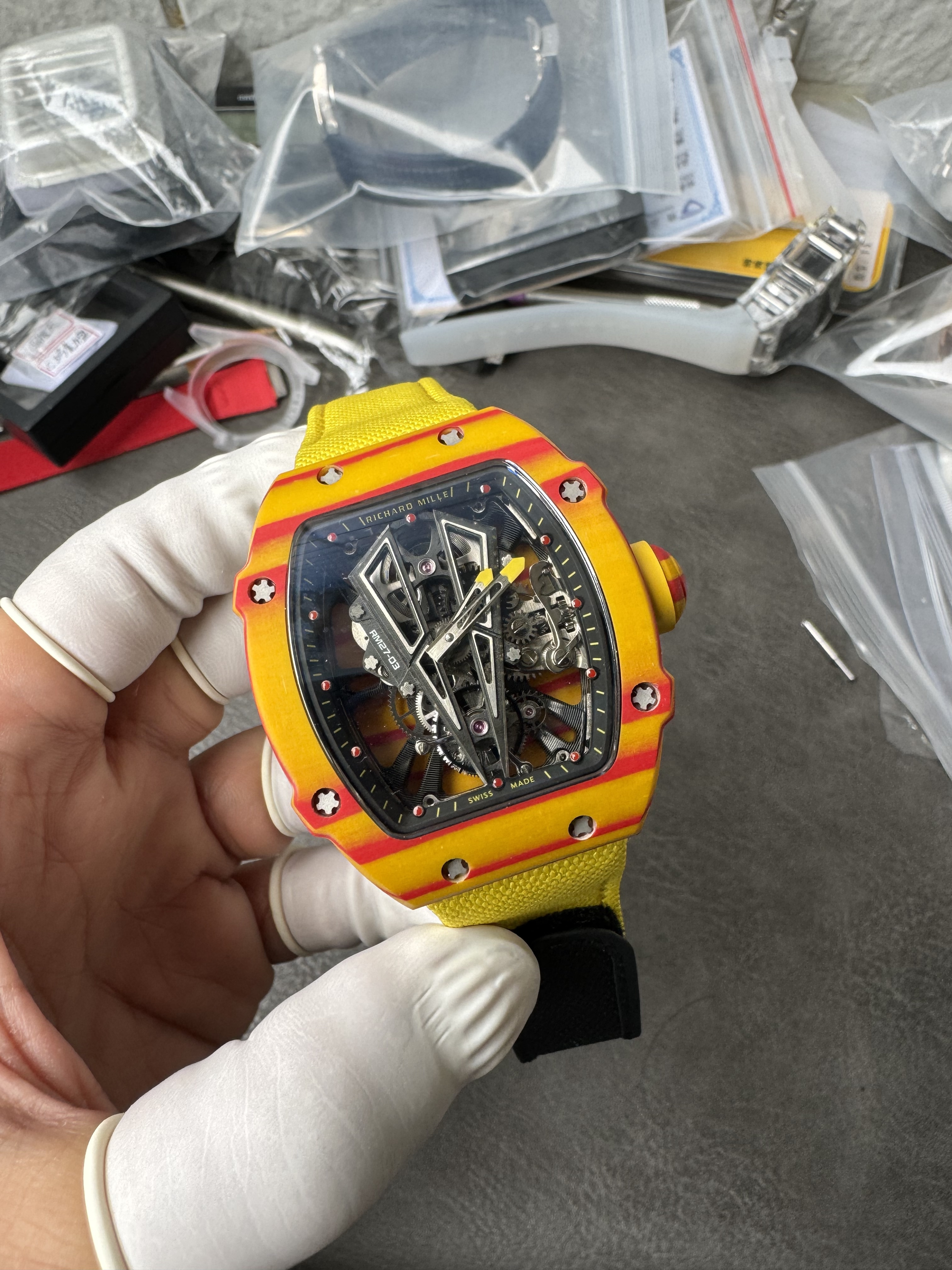 Super Clone Richard Mille 1:1 RM27-03 Tourbillon Watch – Rafael Nadal Yellow & Red Limited Edition