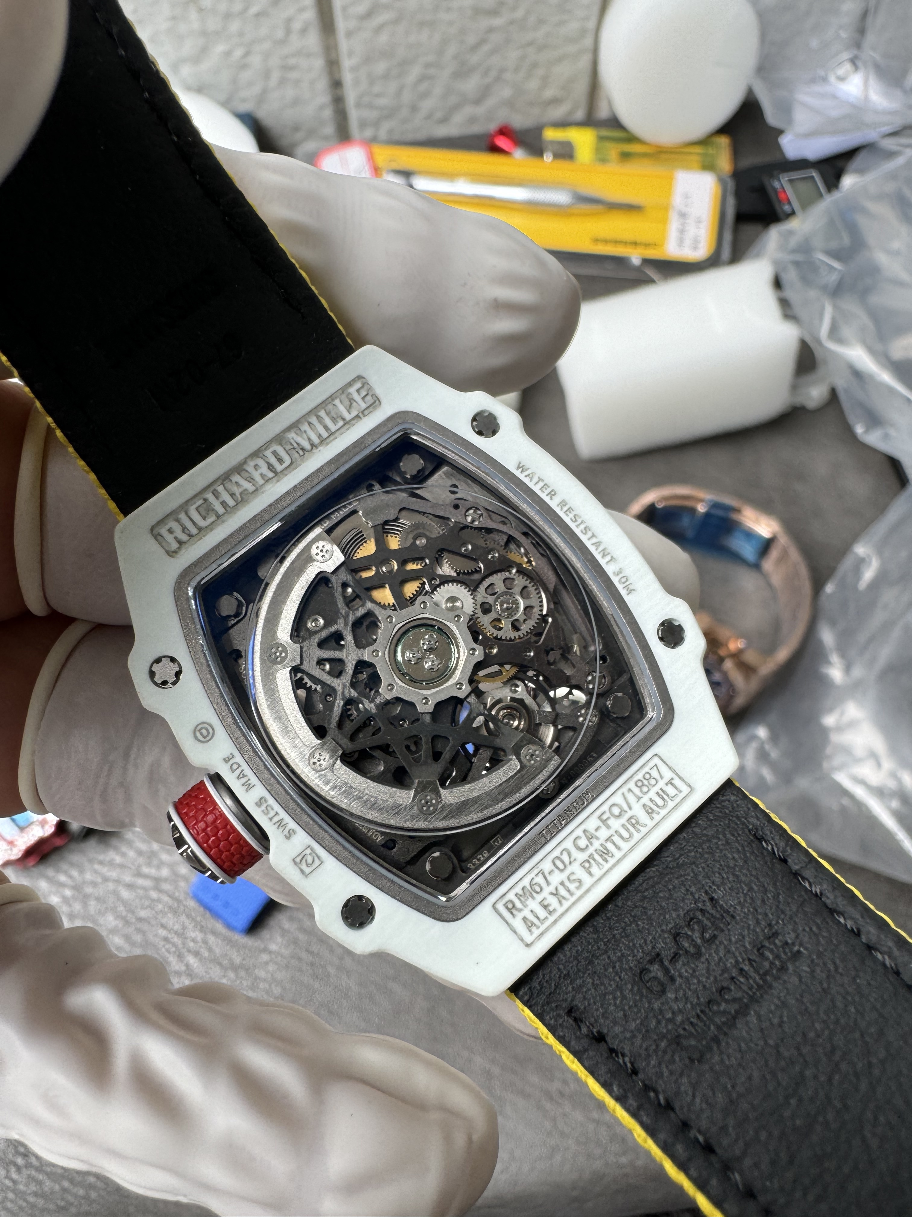 Super Clone Richard Mille 1:1 RM67-02 White Ceramic Racing Driver's Limited Edition｜Alexis Pinturault Co-Branded Ultra-Thin Watch