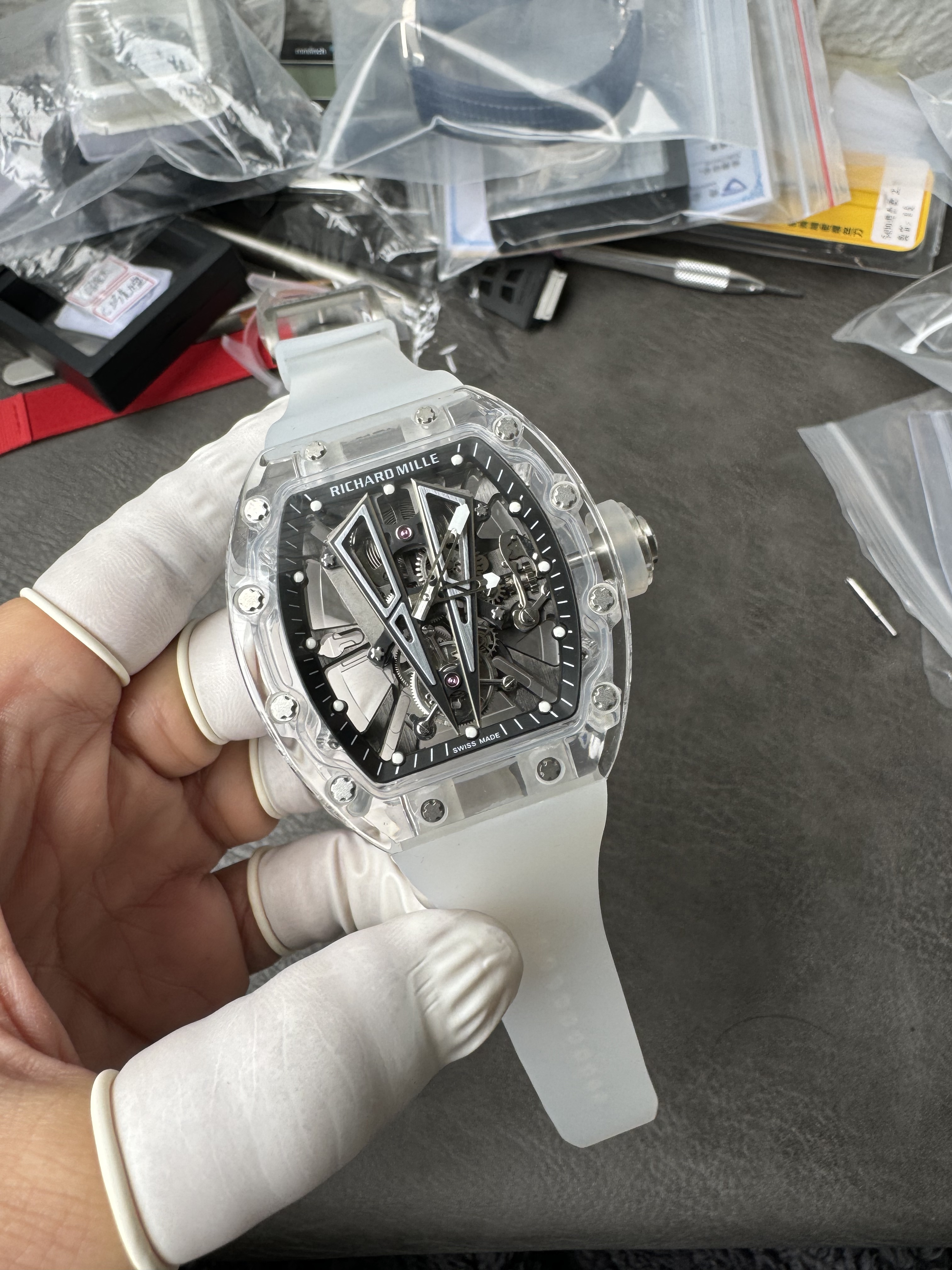 Super Clone Richard Mille 1:1 RM27-03 Tourbillon Watch – Transparent Sapphire Crystal Case Limited Edition