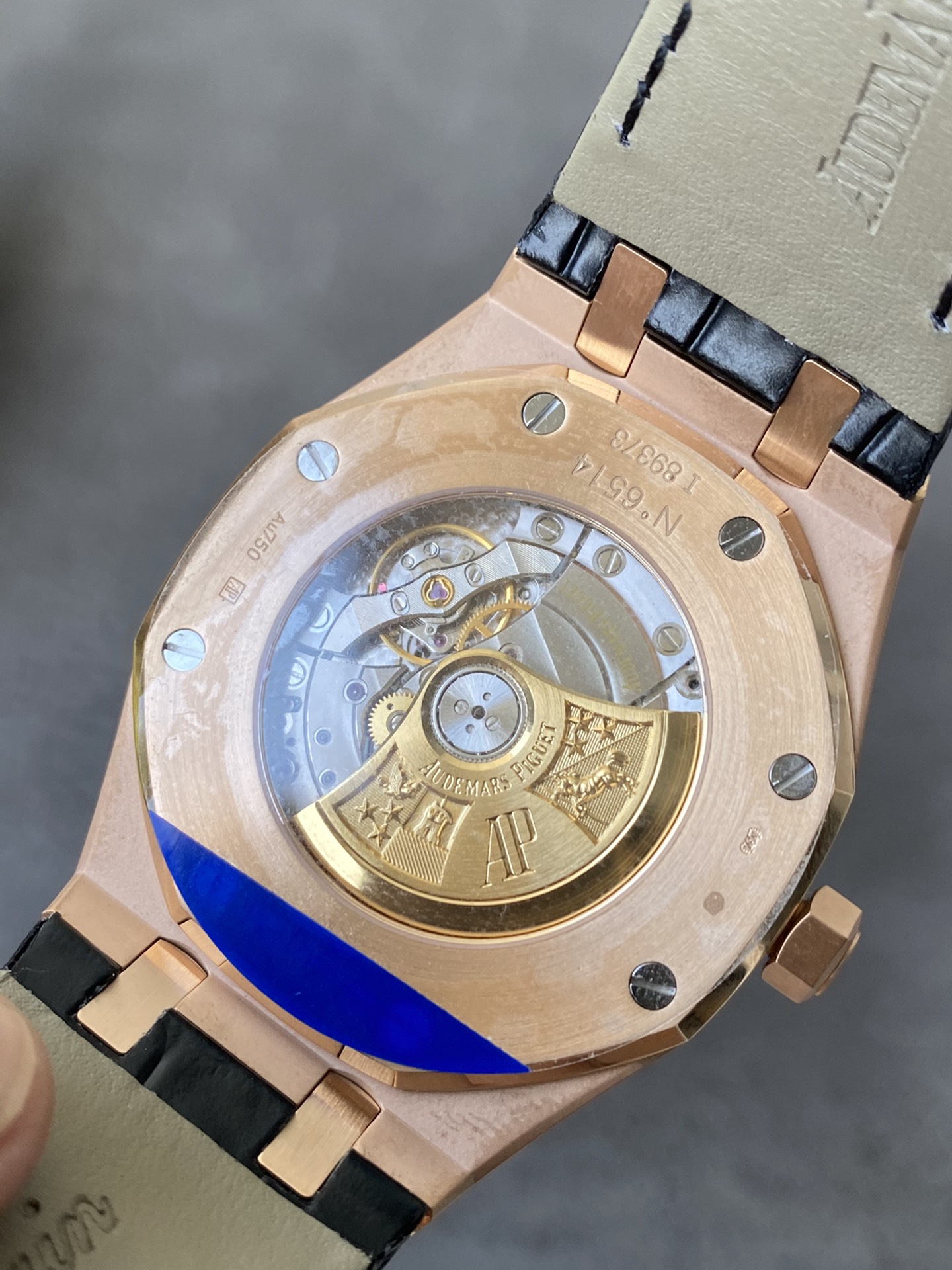 Super Clone Audemars Piguet 1:1 Royal Oak 15400 Watches – 41mm Rose Gold with Black Dial & Leather Strap
