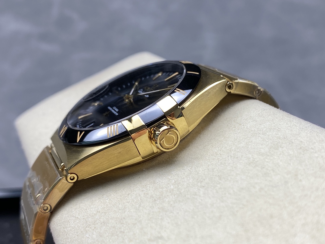 Super Clone 1:1 Omega Constellation Black Dial Gold Watch – Master Chronometer