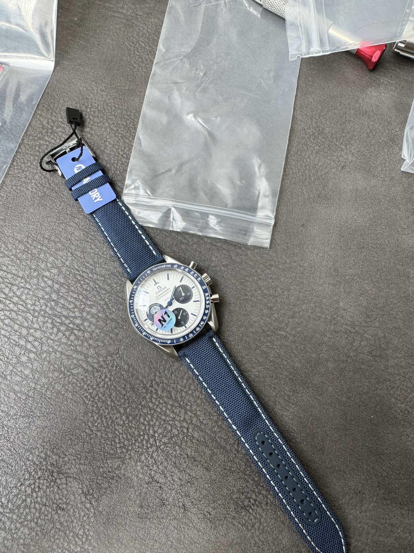 Super Clone 1:1 Omega Speedmaster Snoopy 50th Anniversary Silver Dial – Blue Strap