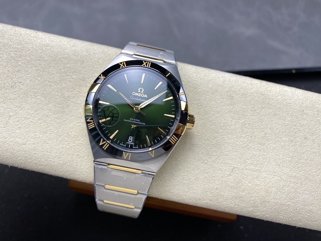 Super Clone 1:1 Omega Constellation Green Dial Two-Tone Gold Watch – Master Chronometer
