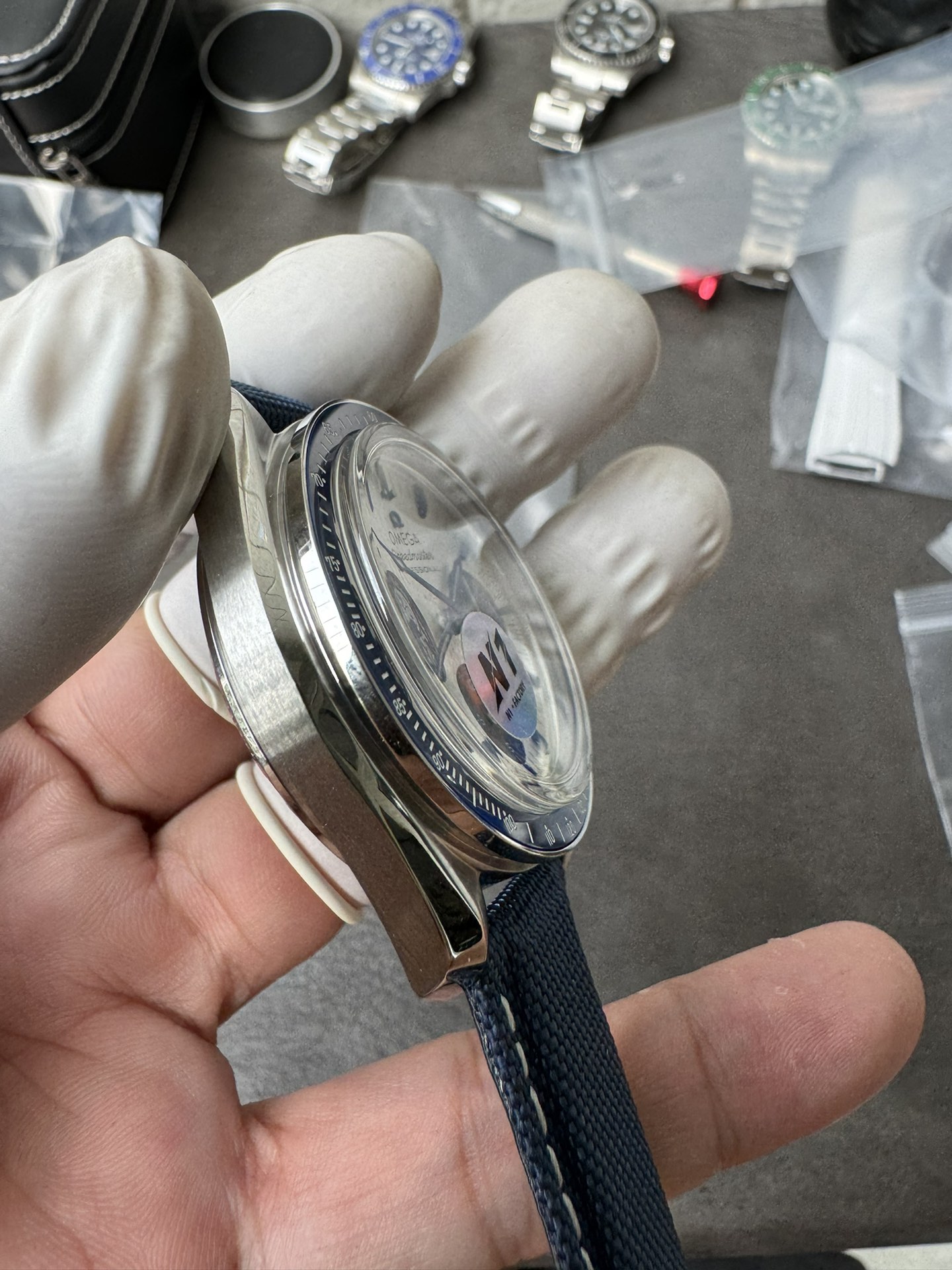 Super Clone 1:1 Omega Speedmaster Snoopy 50th Anniversary Silver Dial – Blue Strap