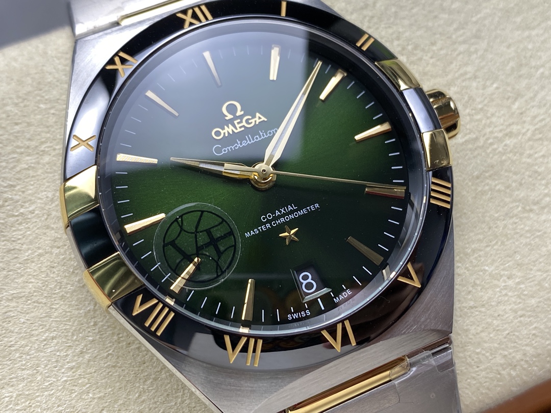 Super Clone 1:1 Omega Constellation Green Dial Two-Tone Gold Watch – Master Chronometer
