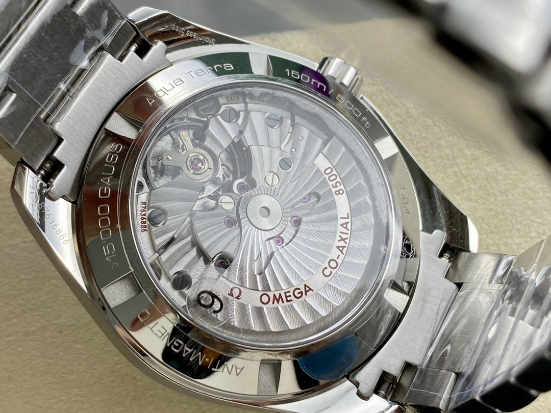 Super Clone 1:1 Omega Seamaster Aqua Terra 150M Black Dial Stainless Steel Bracelet