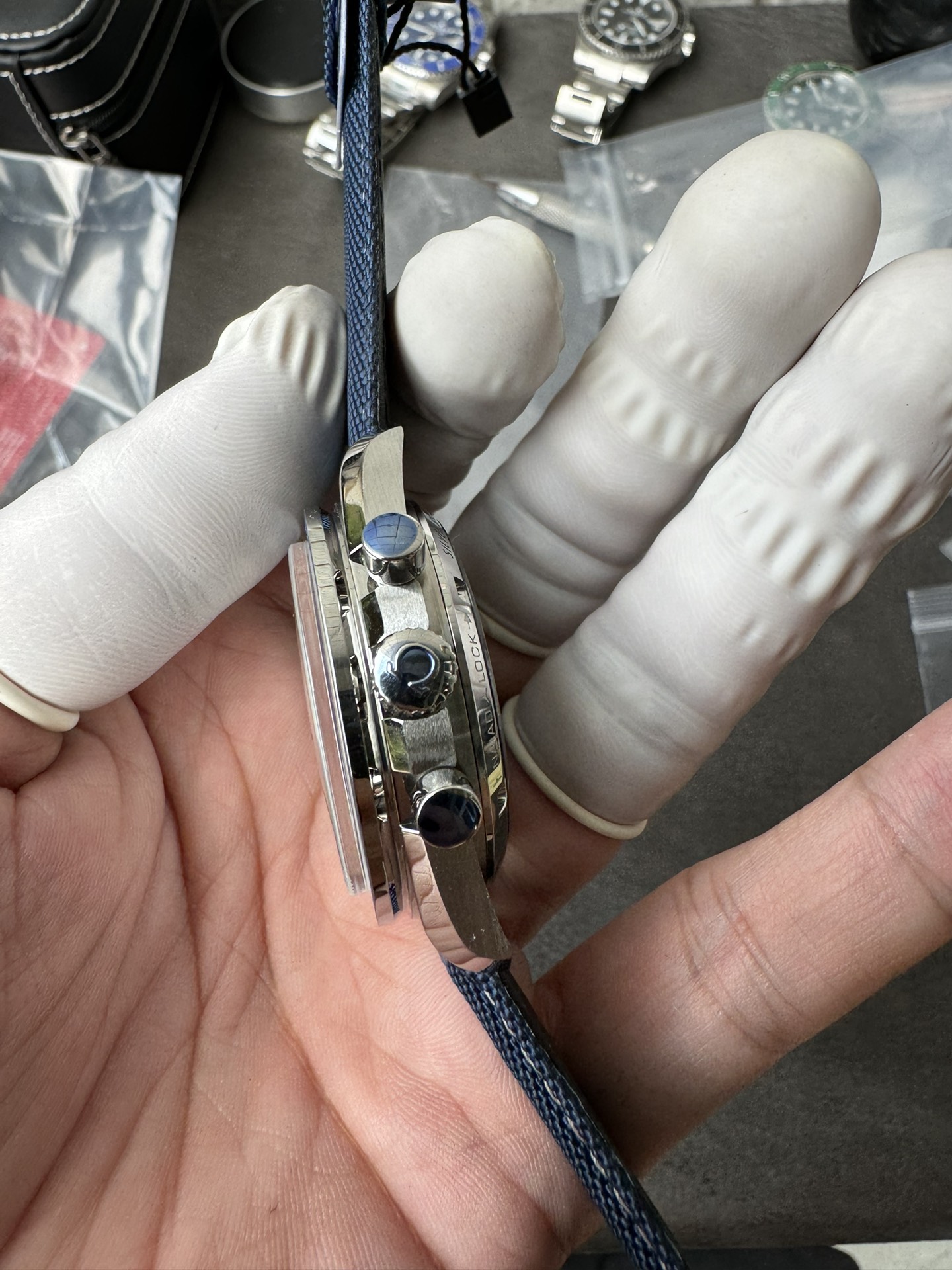 Super Clone 1:1 Omega Speedmaster Snoopy 50th Anniversary Silver Dial – Blue Strap