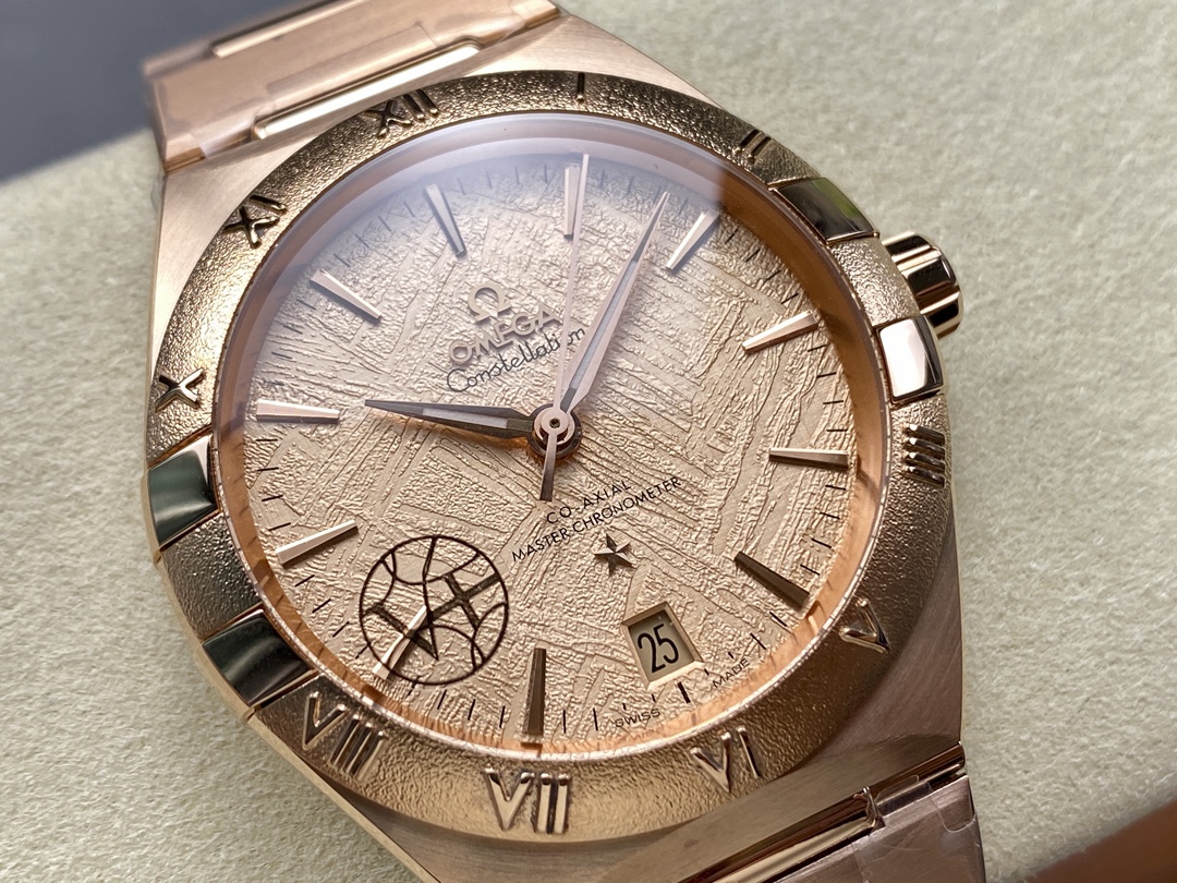 Super Clone 1:1 Omega Constellation Rose Gold Meteorite Dial Watch – Master Chronometer