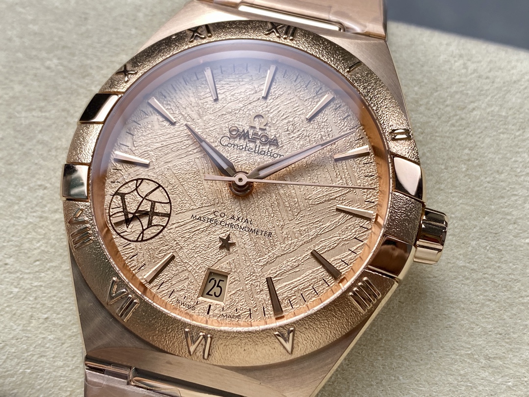 Super Clone 1:1 Omega Constellation Rose Gold Meteorite Dial Watch – Master Chronometer